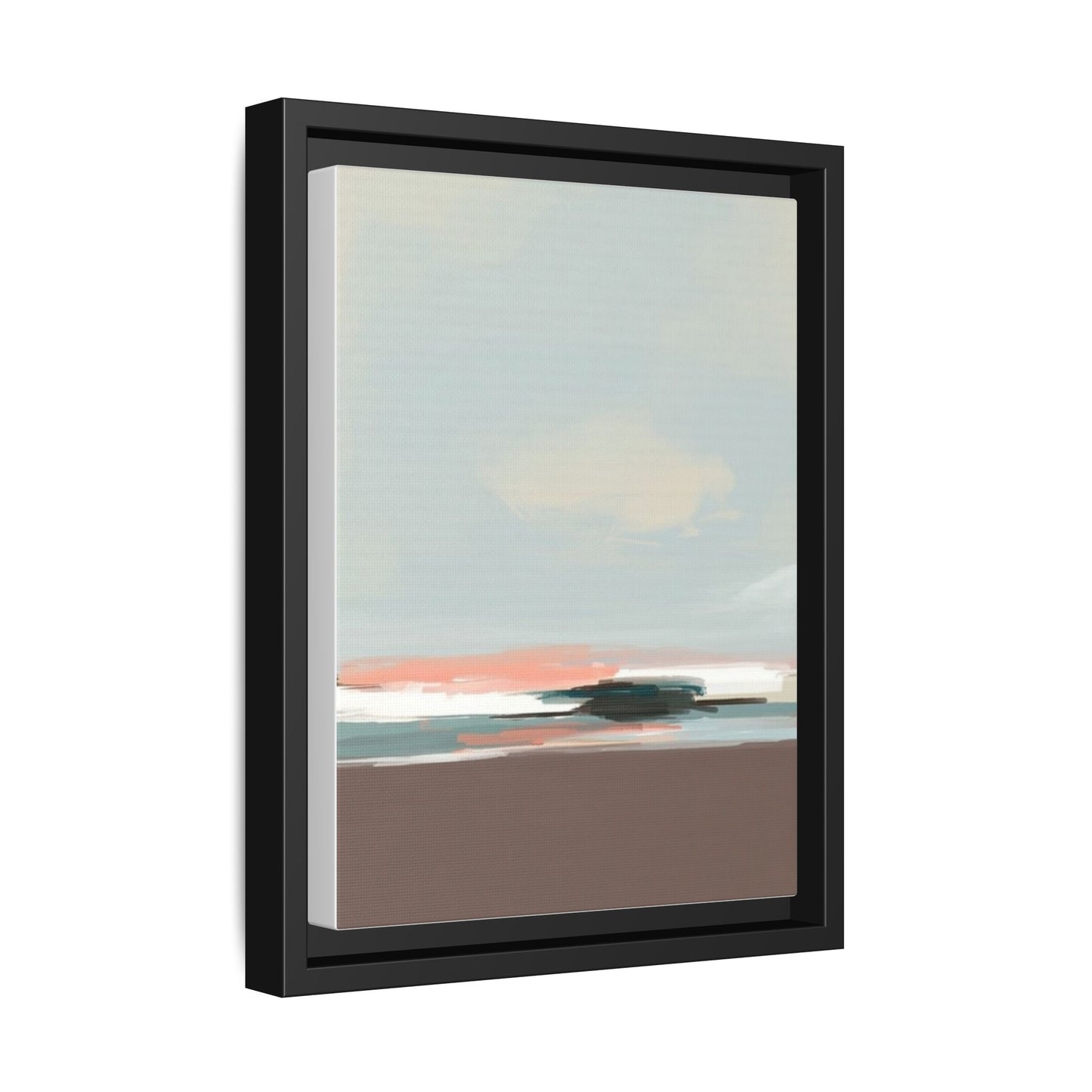 Framed Matte Canvas Print — Soft Coastal Abstract Landscape