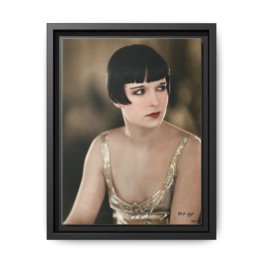 Vintage Louise Brooks Portrait Matte Canvas Framed Wall Art