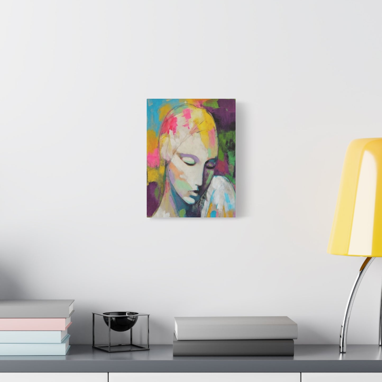 Abstract Angel Portrait Canvas - Colorful Modern Wall Art