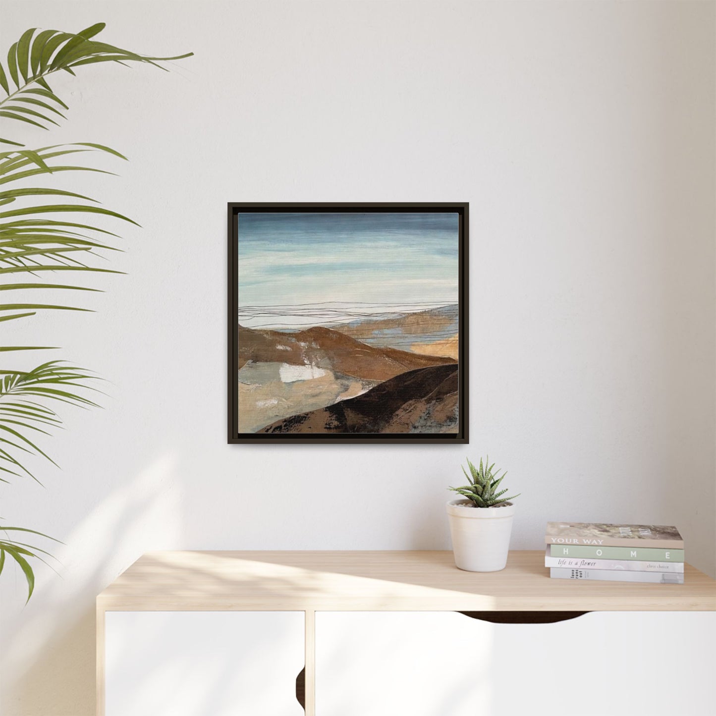 Framed Matte Canvas Art — Serene Abstract Landscape