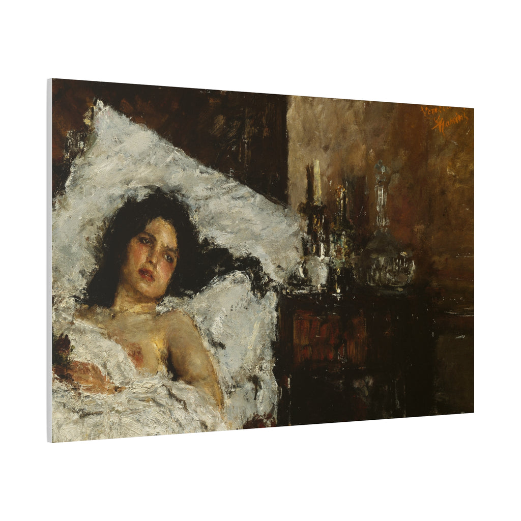 Resting by Antonio Mancini Matte Canvas Wall Art Print
