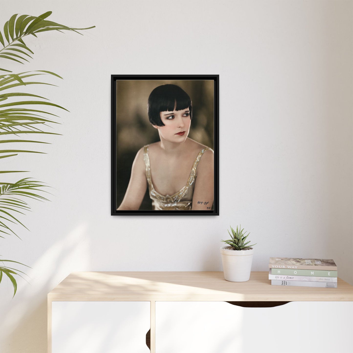 Vintage Louise Brooks Portrait Matte Canvas Framed Wall Art
