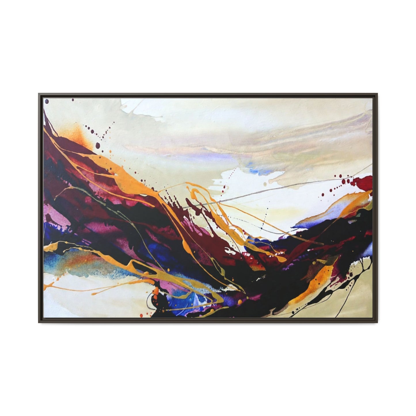 Abstract Flow Matte Canvas Framed Wall Art