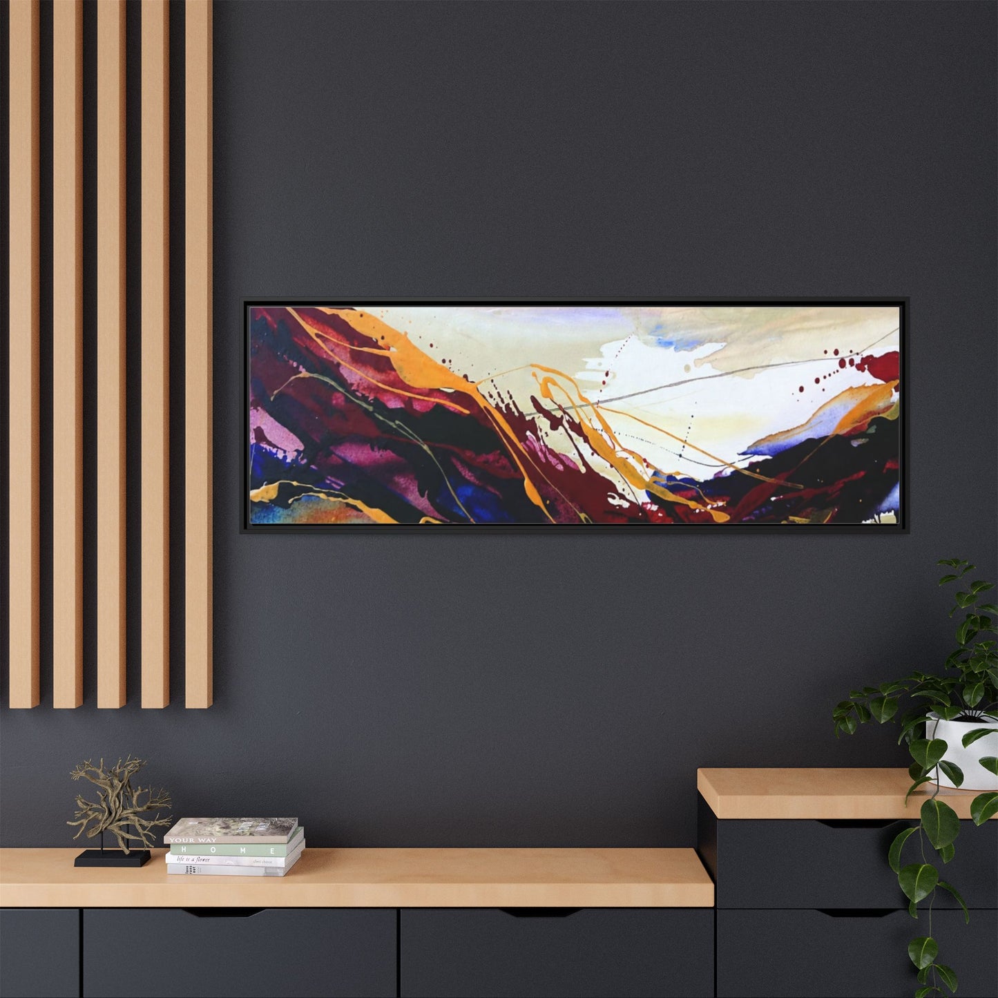 Abstract Flow Matte Canvas Framed Wall Art