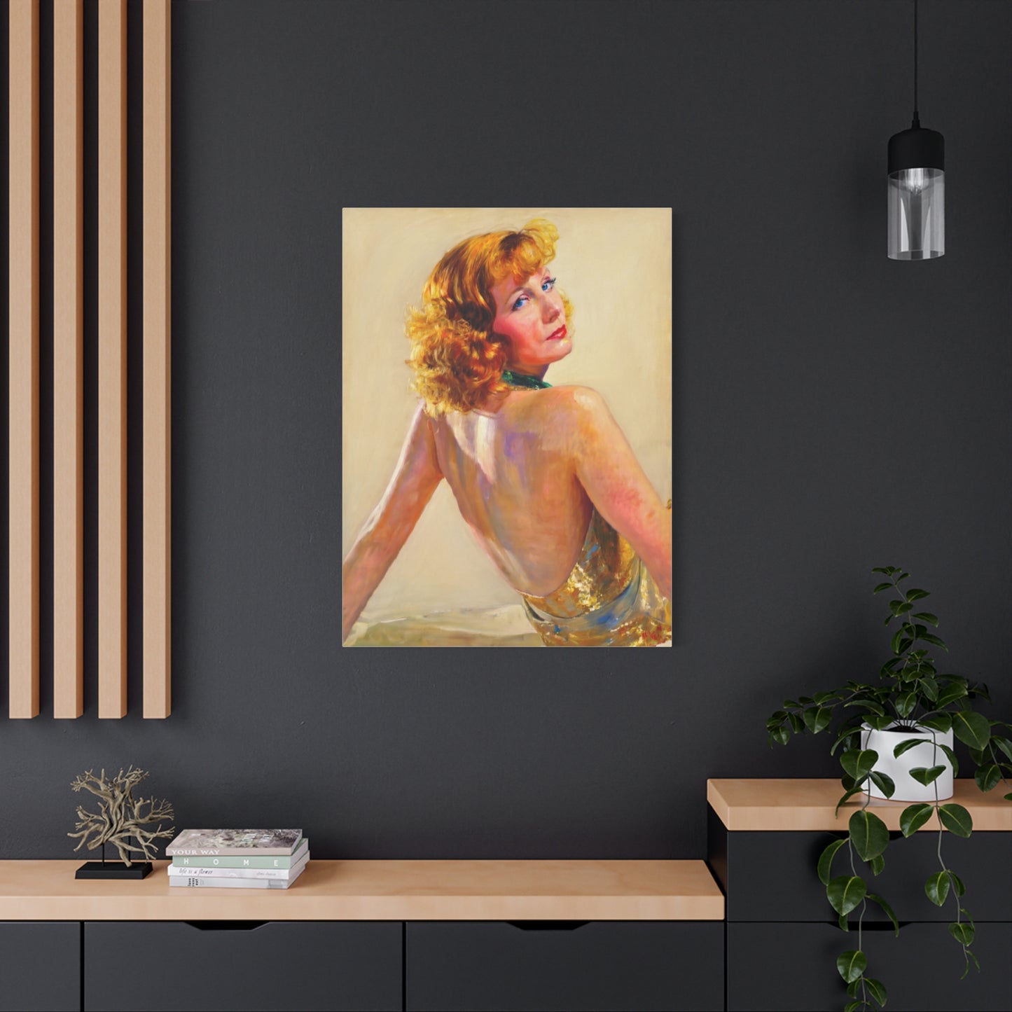 Vintage Greta Garbo Glam Portrait Canvas