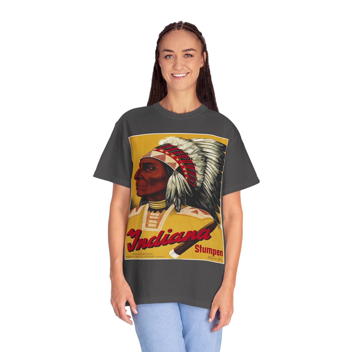 T-Shirt — Retro 'Indiana' Native Chief Vintage Poster Design