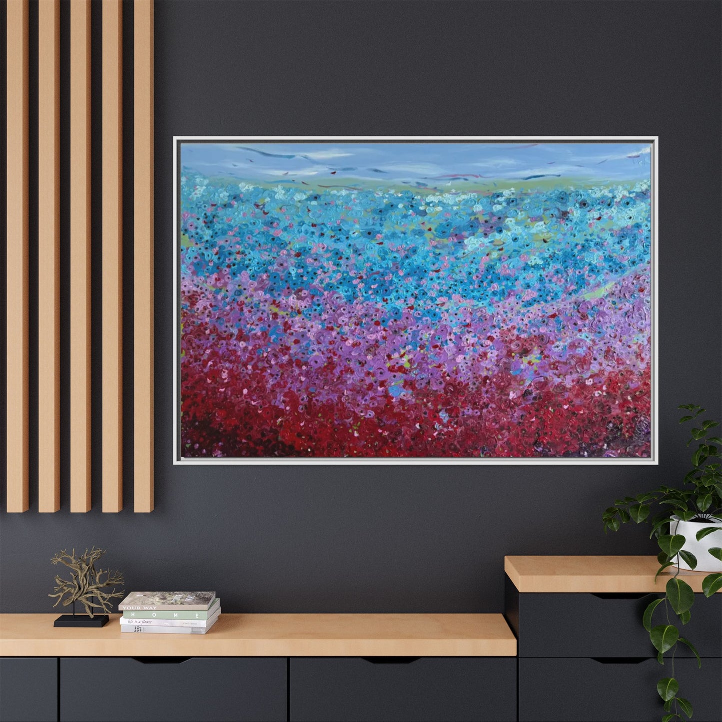 Bloom by Unknown Framed Matte Canvas Abstract Floral Field Wall Art