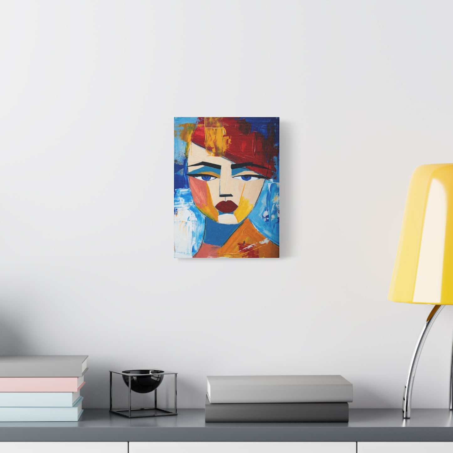 Abstract Colorful Face Matte Canvas Print — Modern Pop Art Portrait