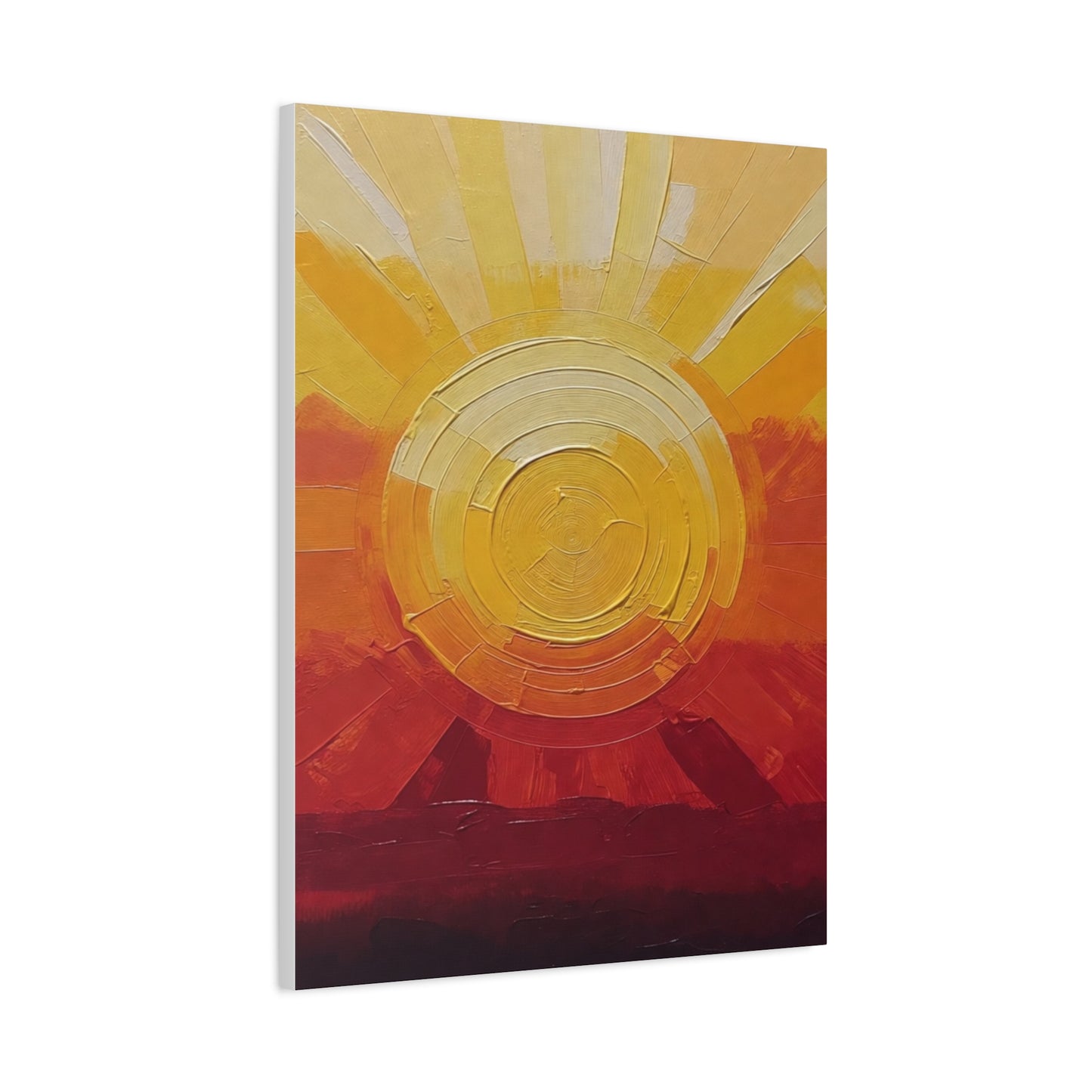 Abstract Sunrise Canvas Wall Art — Warm Sunrise Texture Matte Stretched Canvas