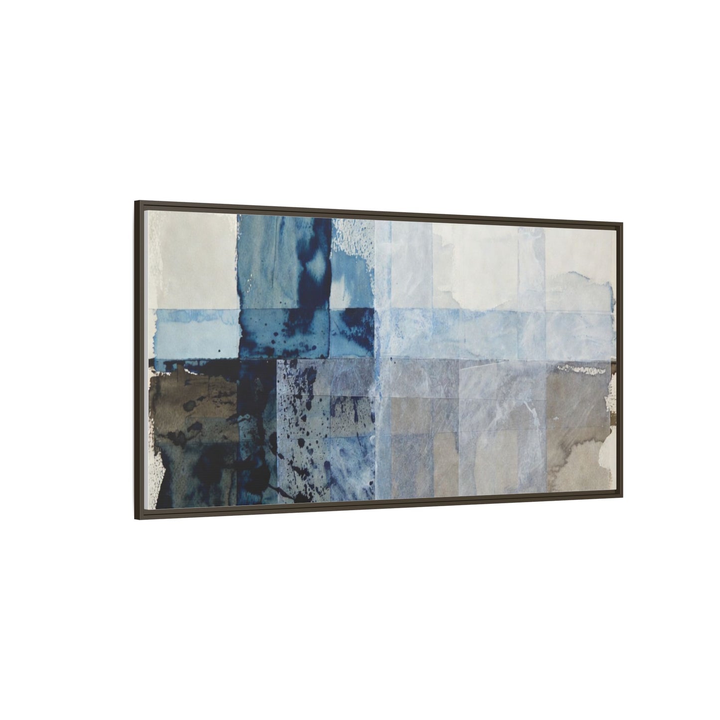 Abstract Coastal Blue Framed Canvas Art