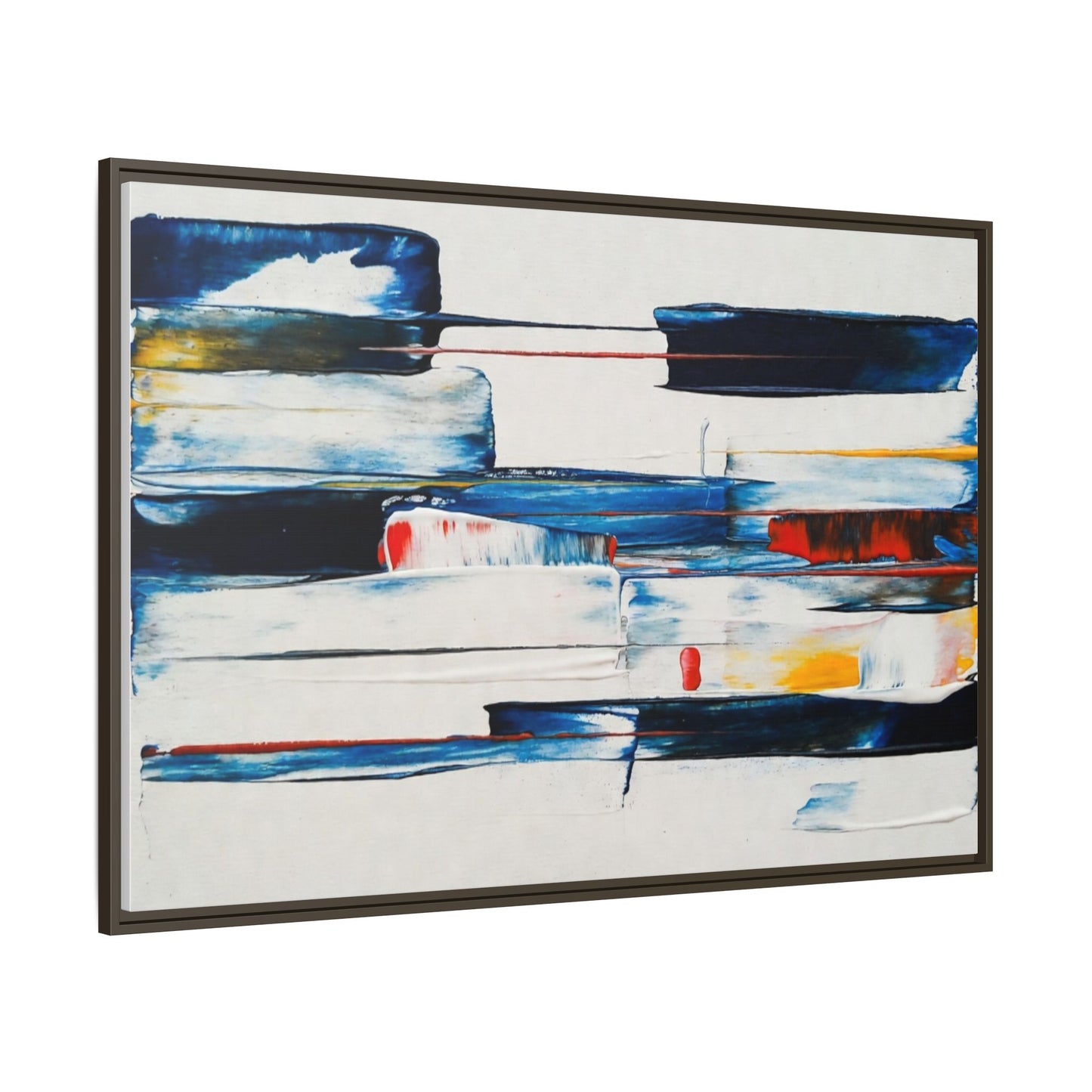 Abstract Coastal Brushstrokes Framed Canvas Print
