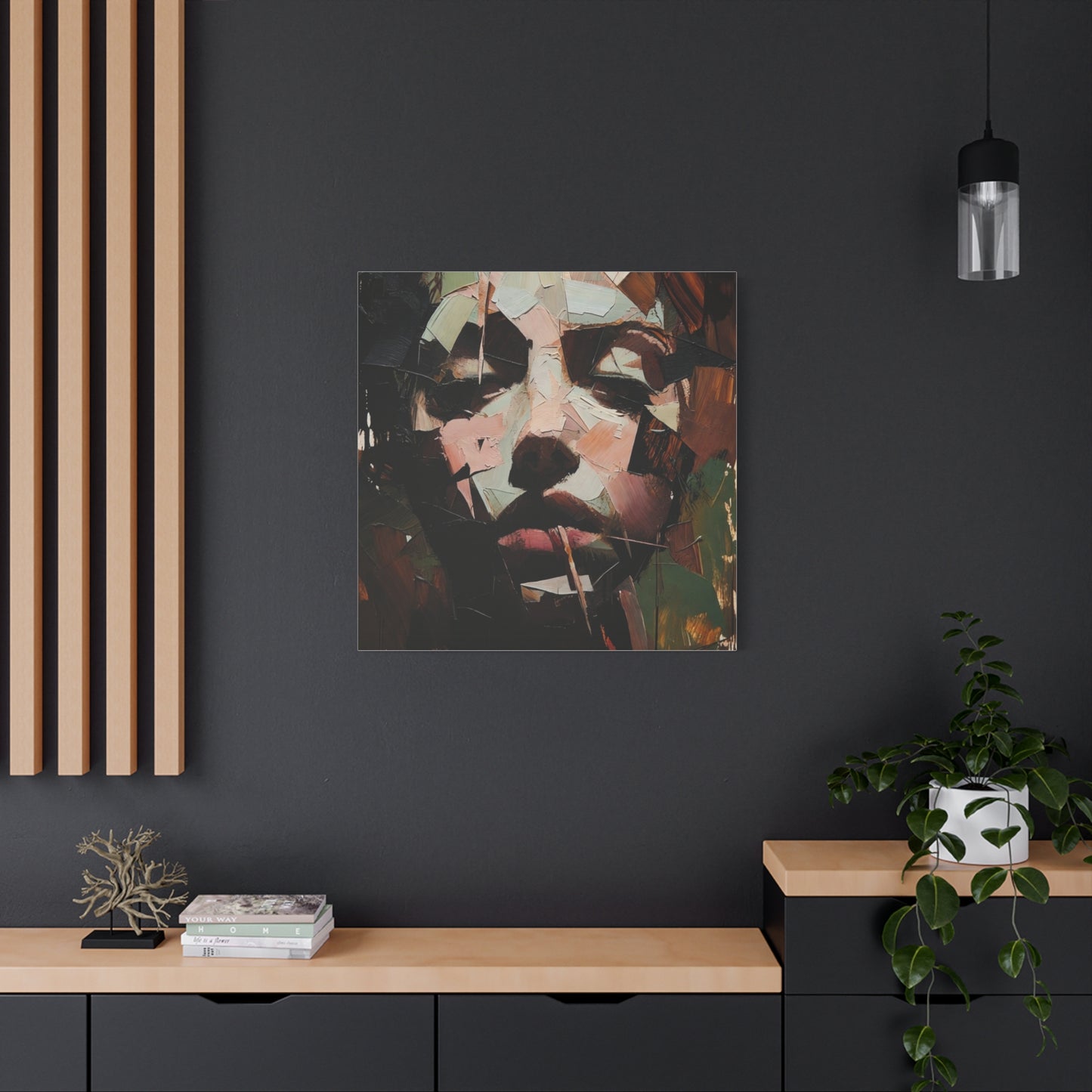 Abstract Portrait Matte Stretched Canvas (1.25") — Contemporary Textured Face Art