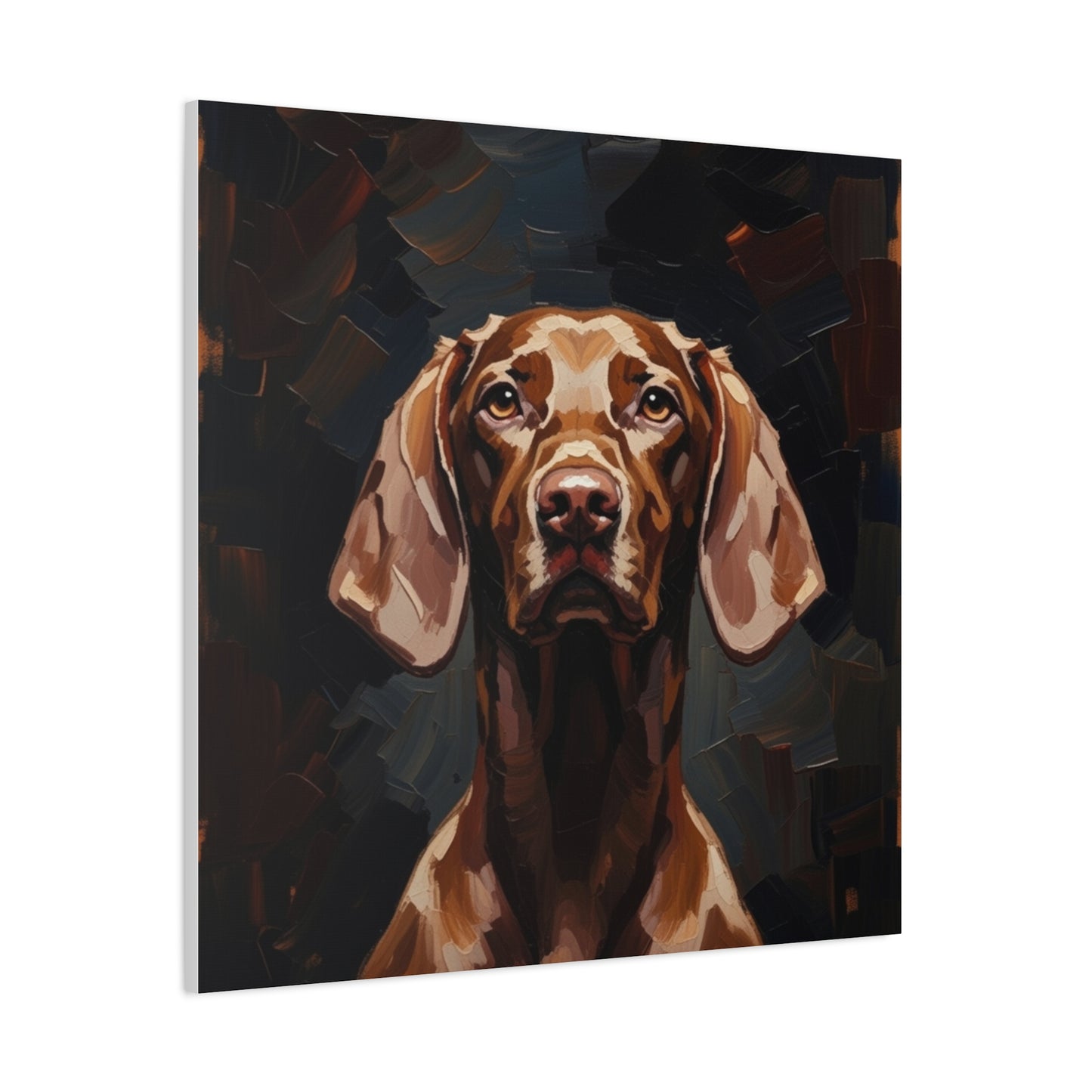 Chocolate Vizsla Canvas Wall Art — Matte Stretched Dog Portrait