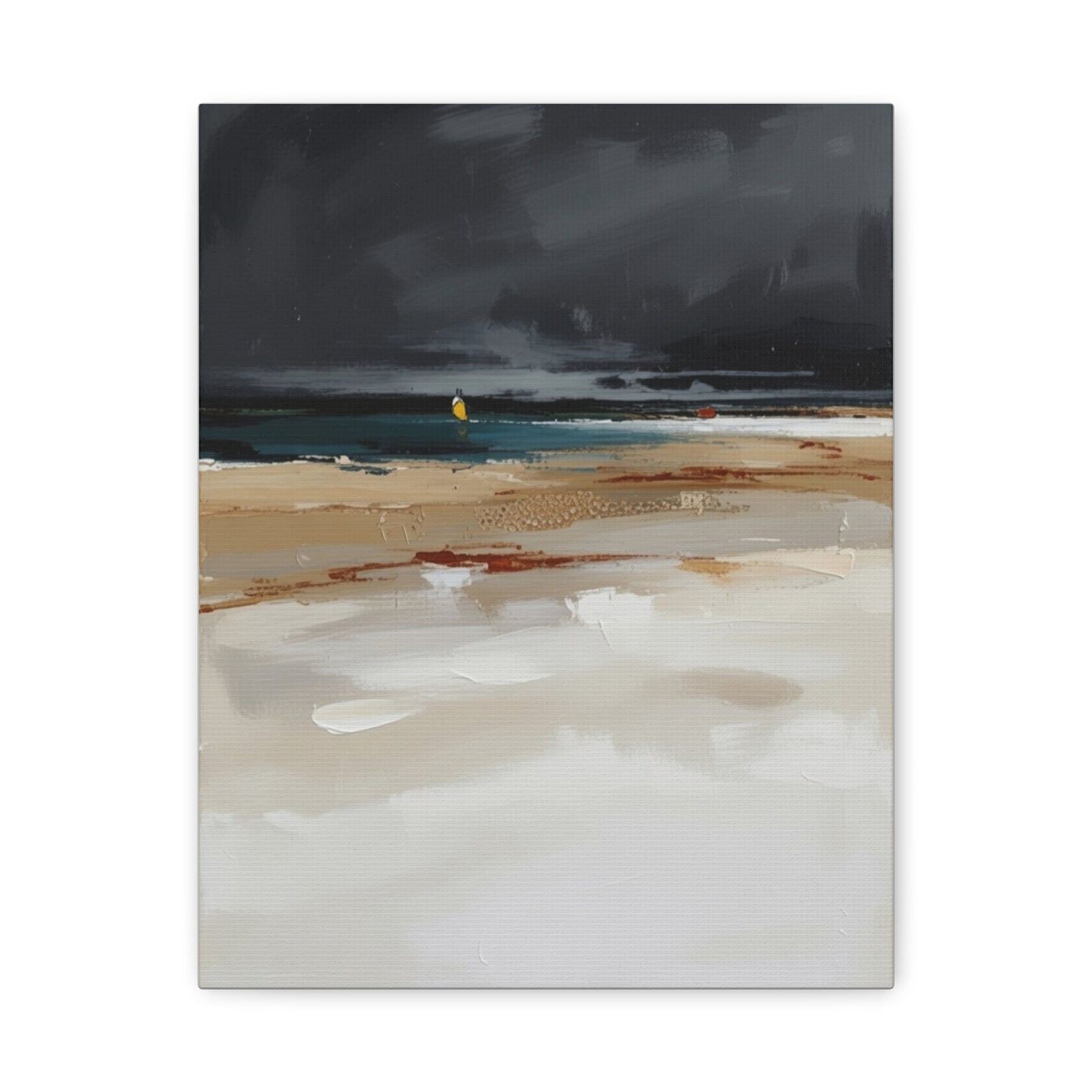 Beachscape Canvas Art — Stormy Seascape Matte Stretched Wall Art