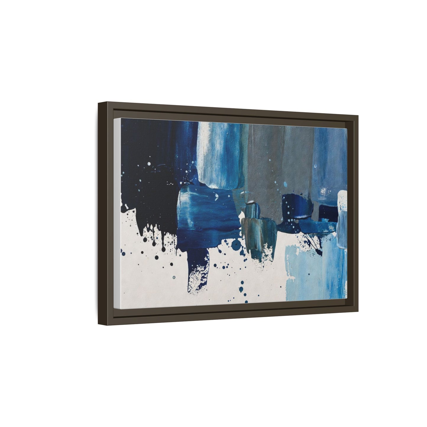 Abstract Blue Ocean Matte Canvas Framed Wall Art