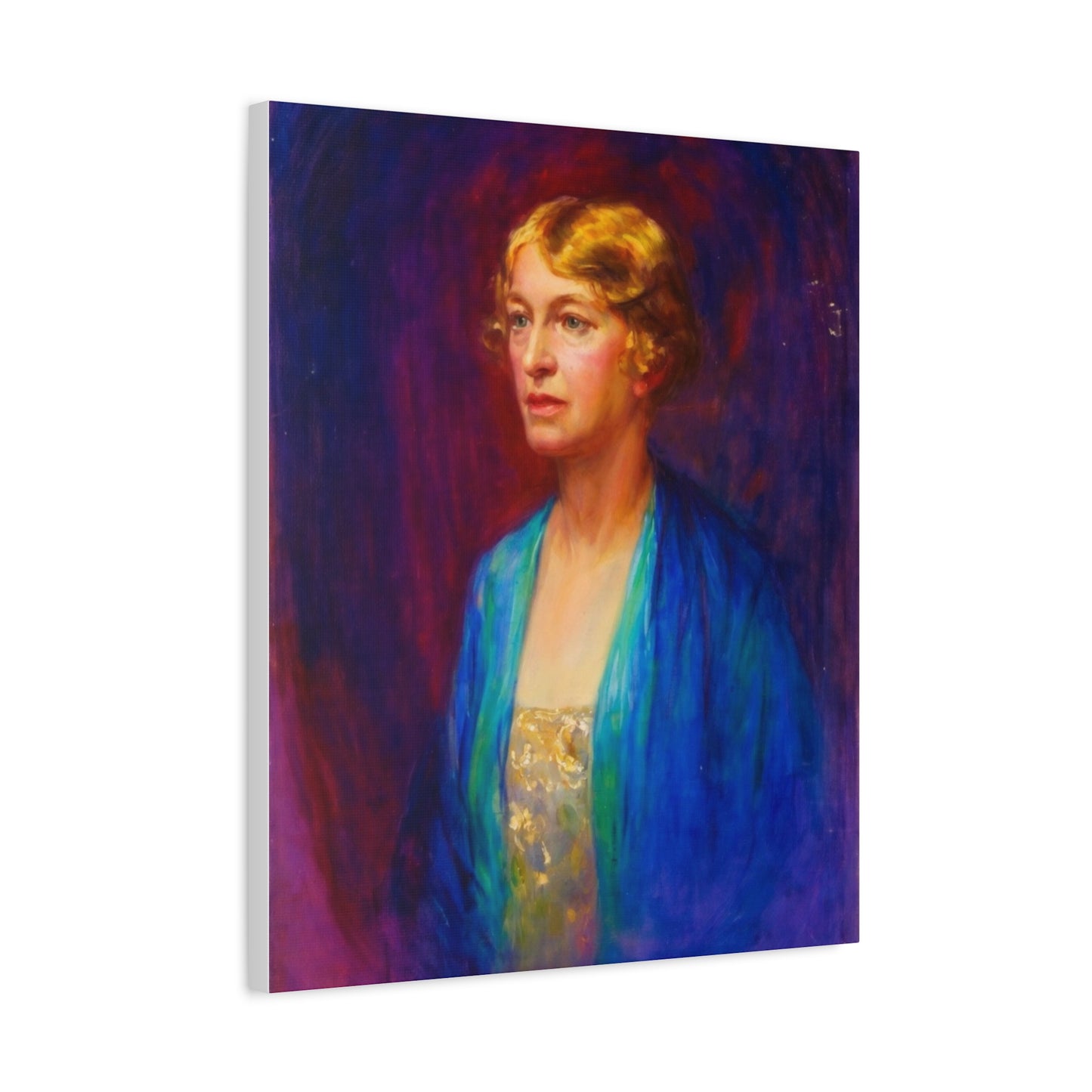 Vintage Portrait Matte Canvas Print — Elegant Early 20th‑Century Woman Wall Art