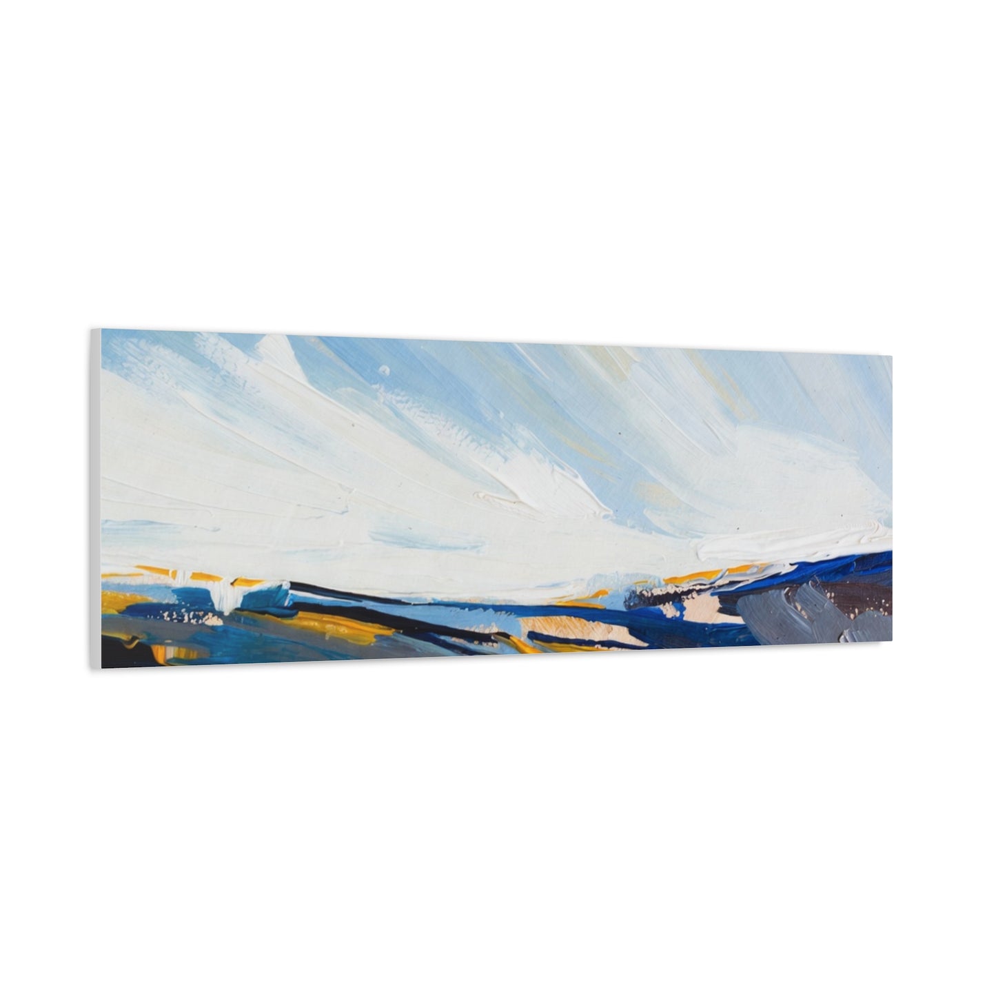 Abstract Coastal Landscape Canvas Print — Blue Sky Seascape Wall Art