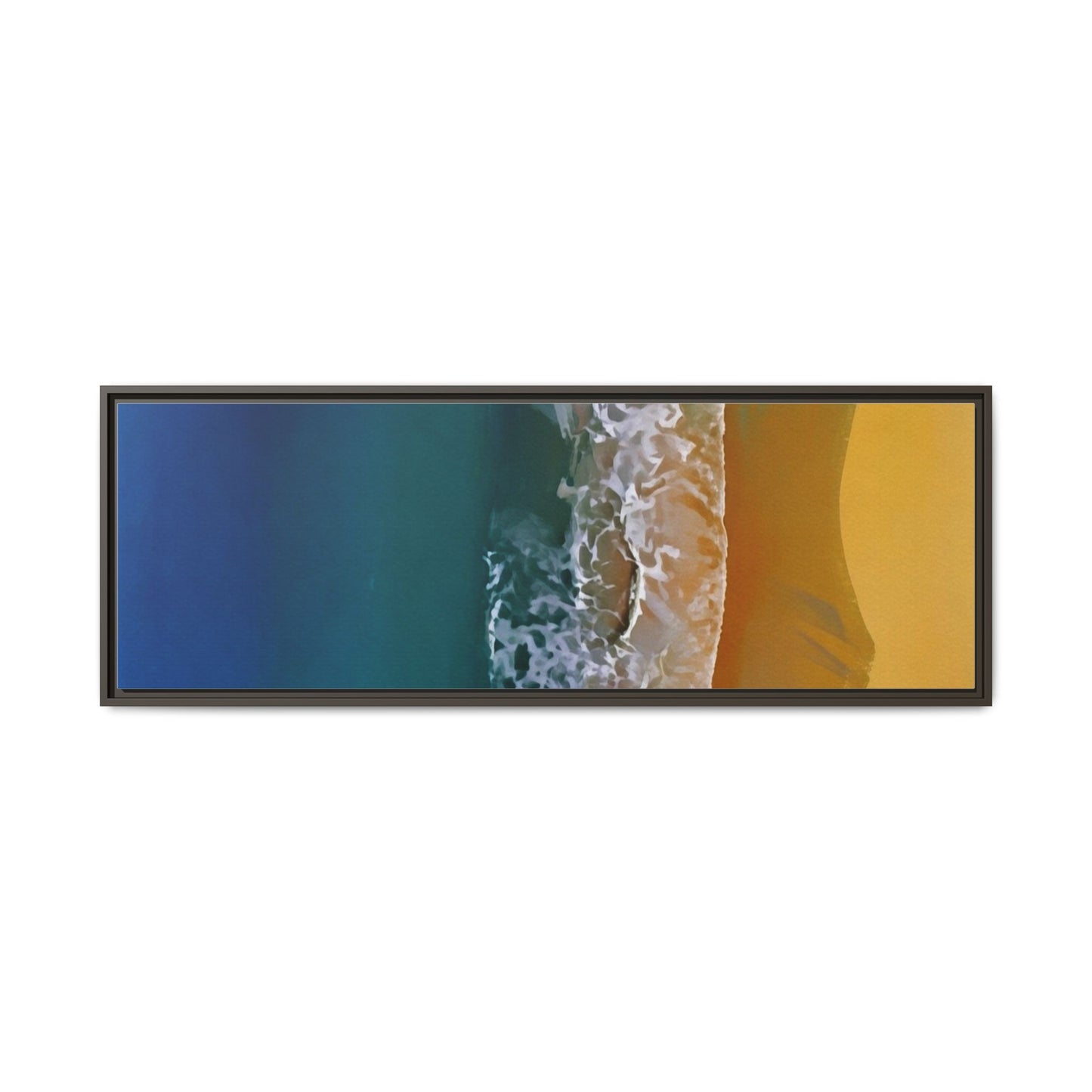 Framed Matte Canvas Seascape Print – Coastal Waves Wall Art