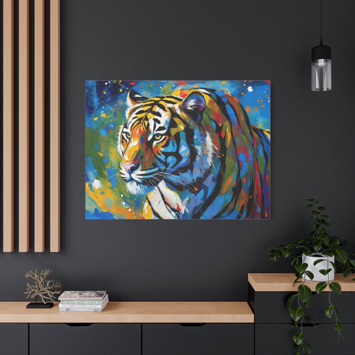 Colorful Tiger Matte Canvas Wall Art — Vibrant Stretched 1.25"