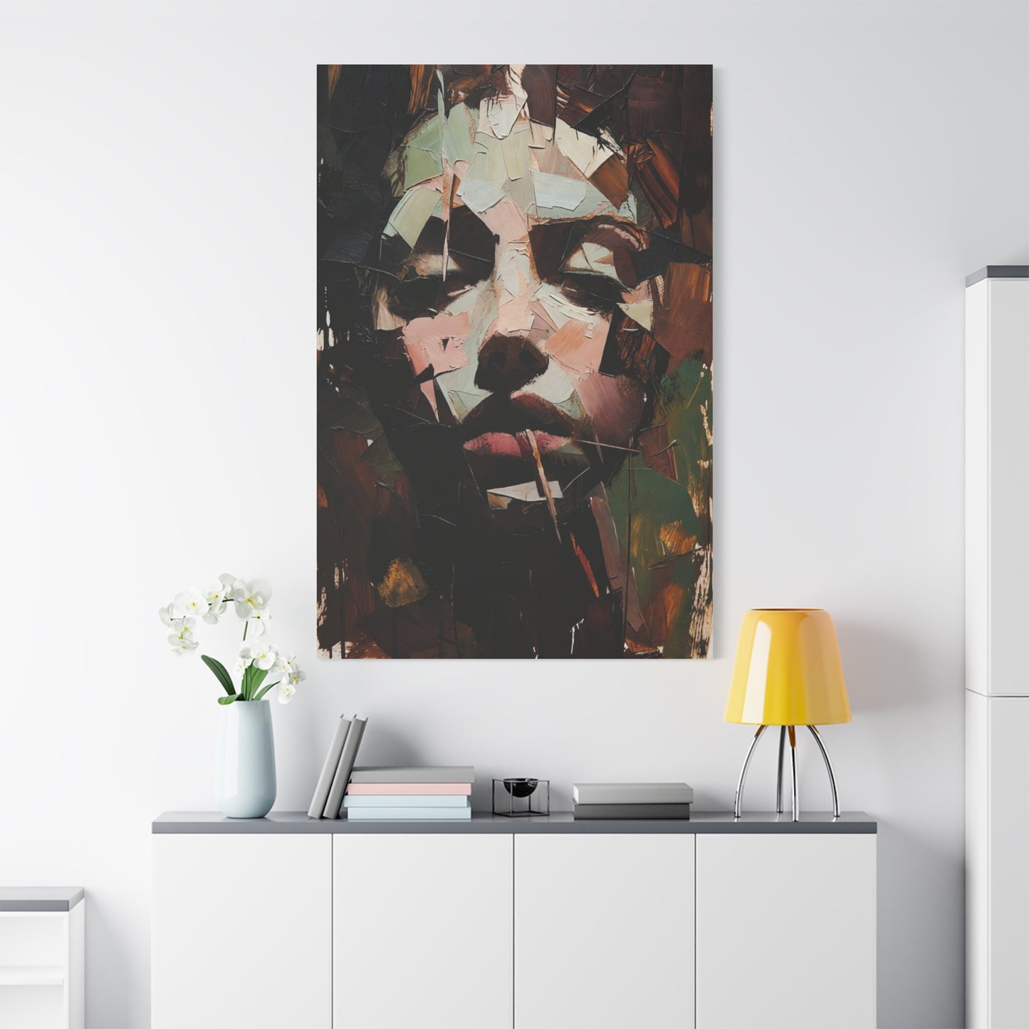 Abstract Portrait Matte Stretched Canvas (1.25") — Contemporary Textured Face Art