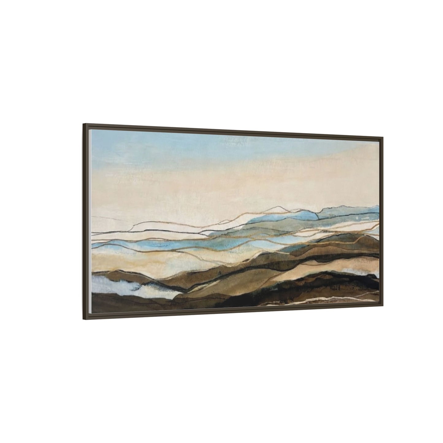 Framed Matte Canvas Print — Abstract Coastal Landscape Wall Art
