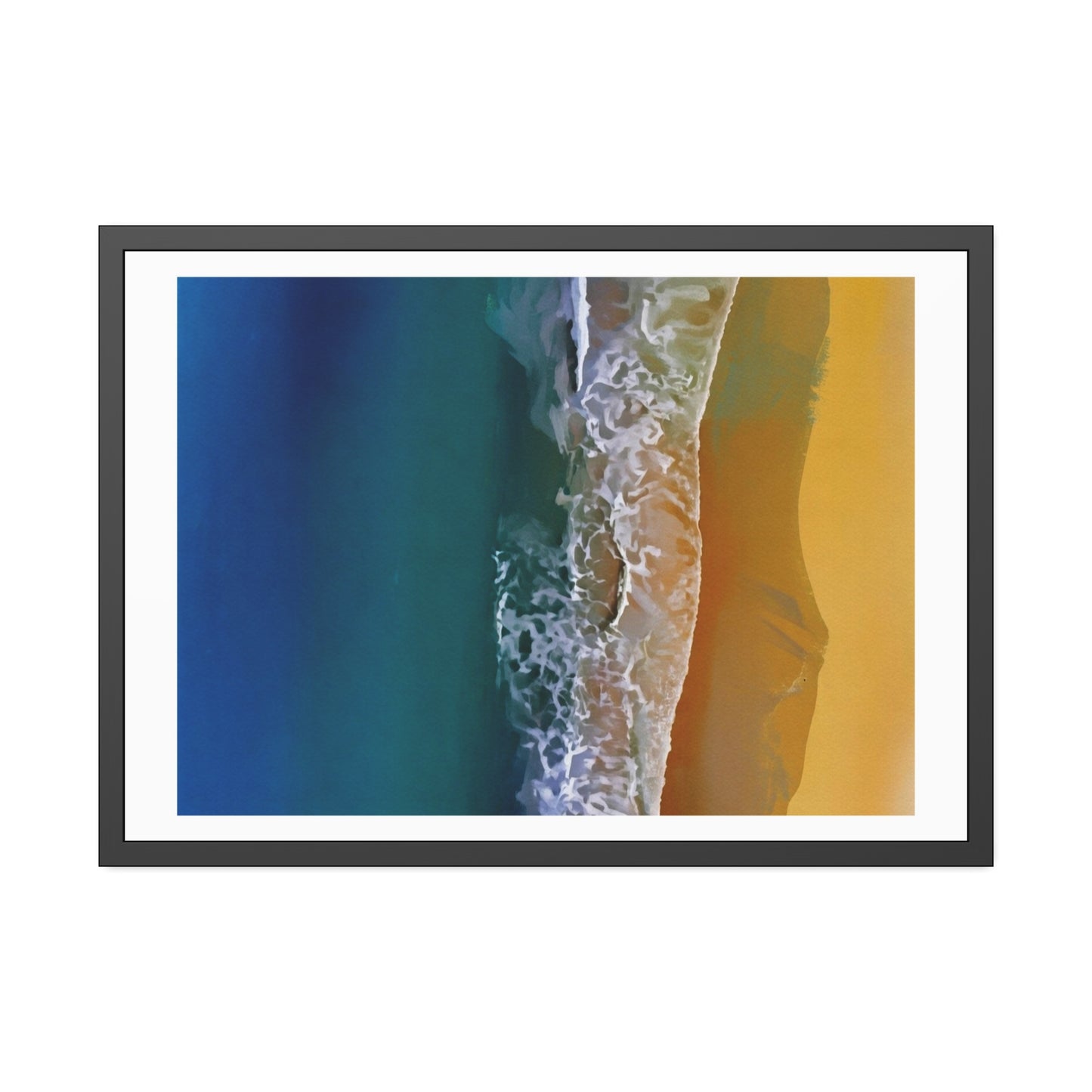 Coastal Waves Framed Poster — Beach Ocean Photography Wall Art