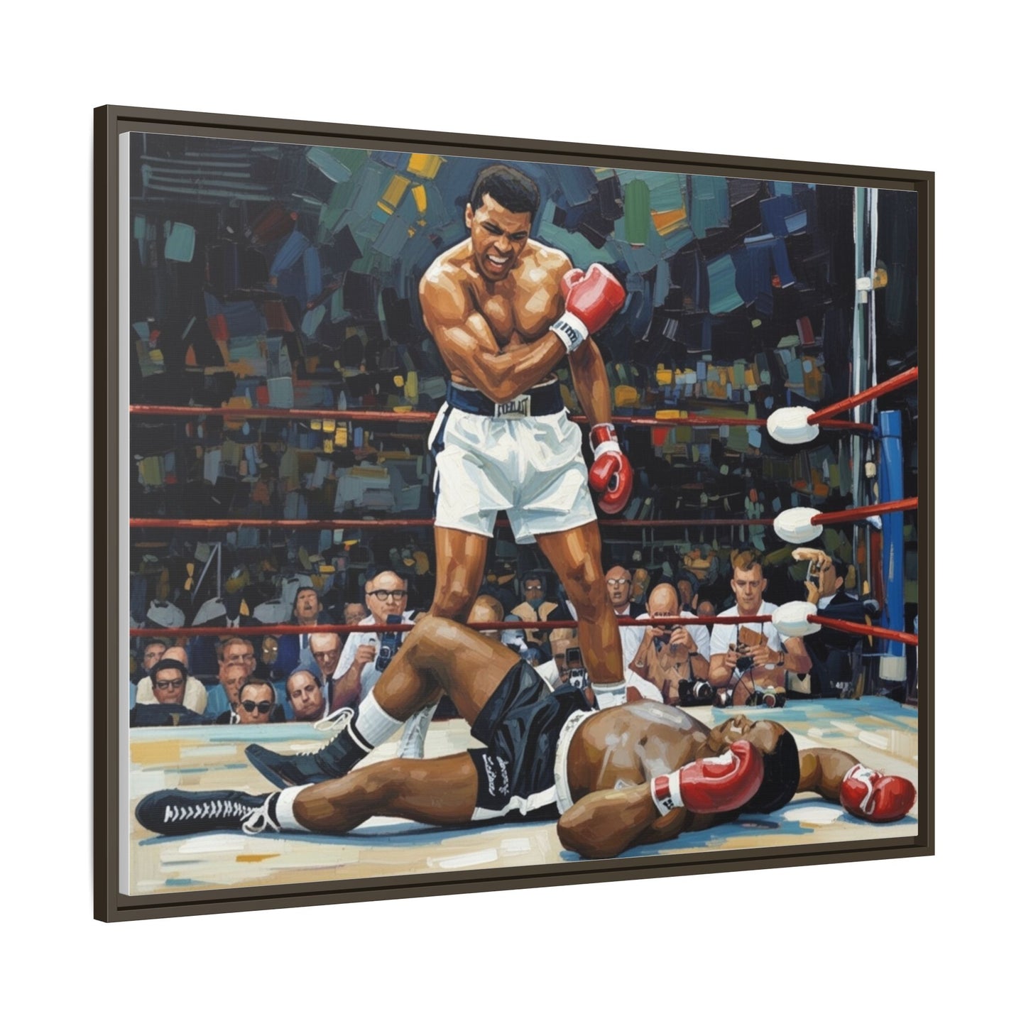 Framed Boxing Ring Canvas Print — Muhammad Ali Iconic Knockout Sport Art