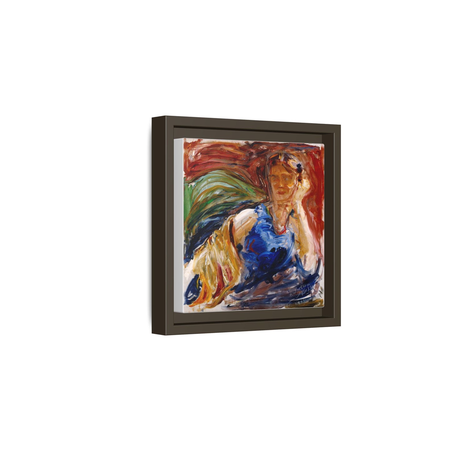 Portrait of hyllis Sjostrom by Akseli Gallen-Kallela Canvas Matte Framed Wall Art Print