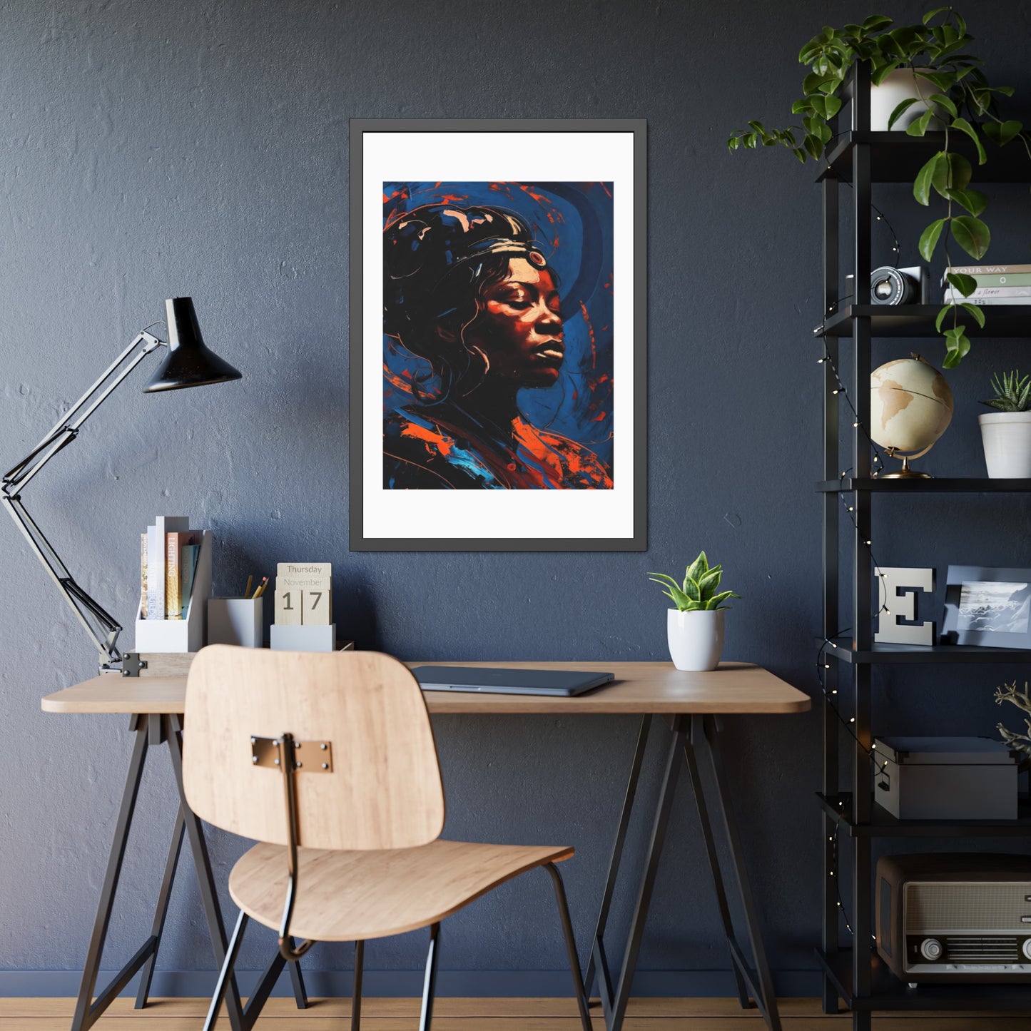 Framed Art Poster — Bold Abstract Portrait Wall Art