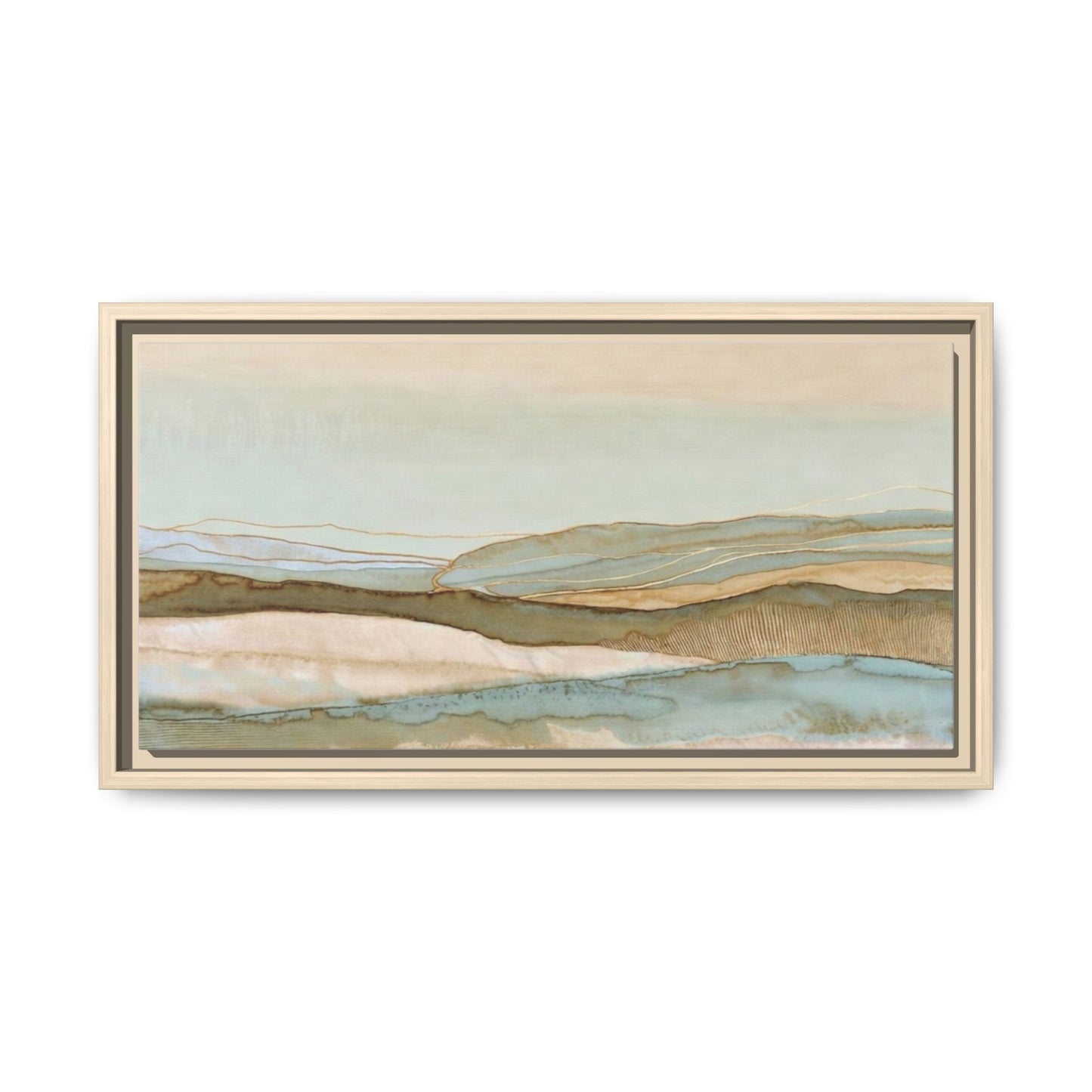 Framed Matte Canvas Coastal Abstract Landscape Wall Art