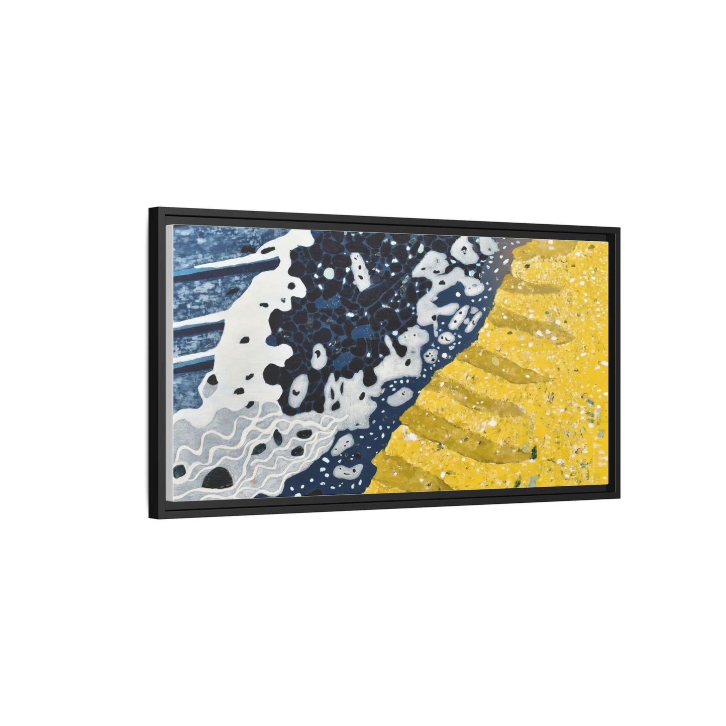 Framed Abstract Ocean & Sand Matte Canvas Print