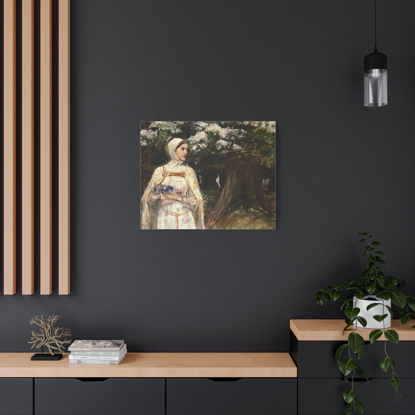 Matilda (formerly called Beatrice) by John William Waterhouse Matte Canvas Wall Art Print
