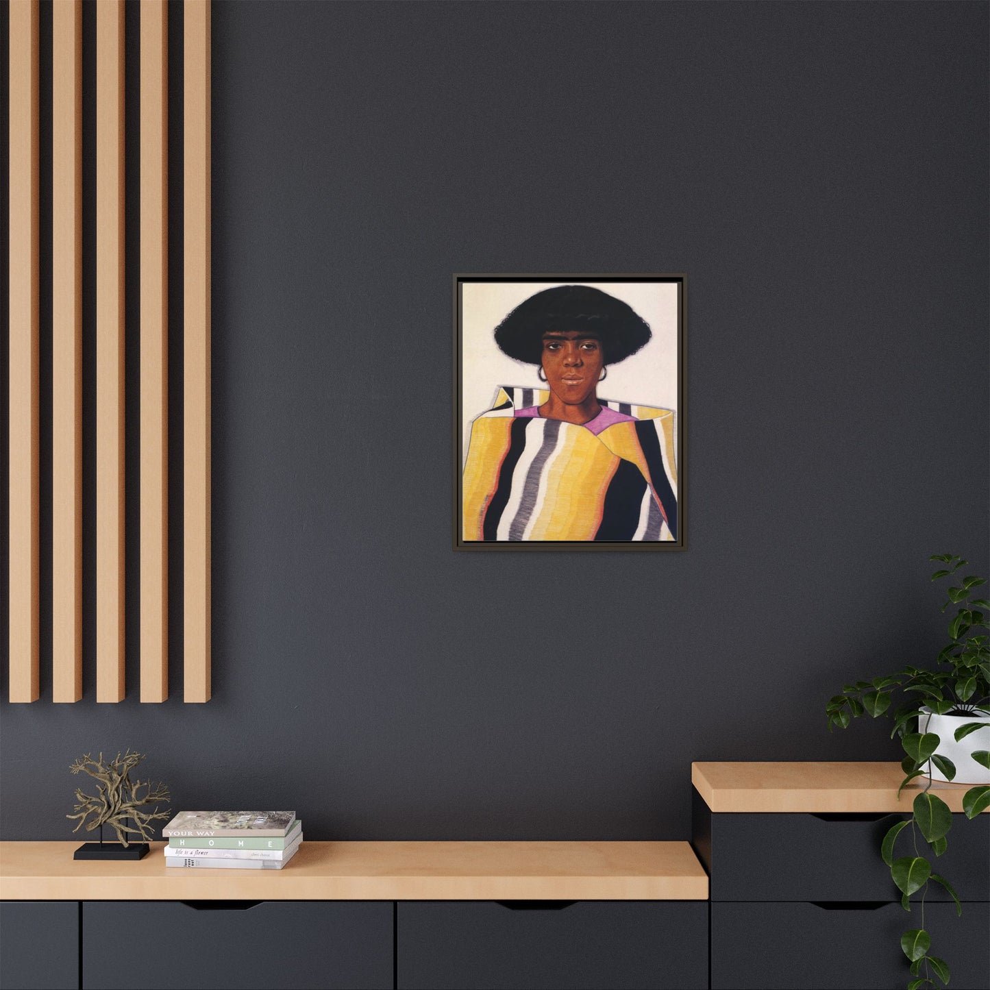 Portrait of an African American Woman by Winold Reiss Framed Matte Canvas Portrait