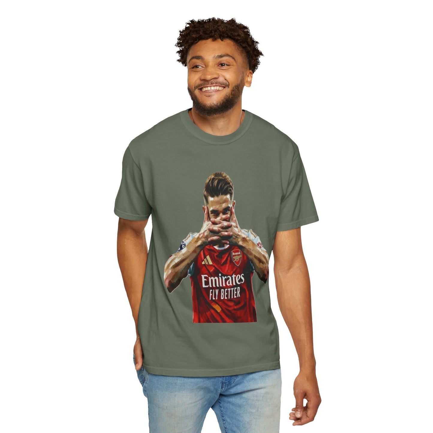 Soccer Celebration T-Shirt — Emirates 'Fly Better' Jersey Design