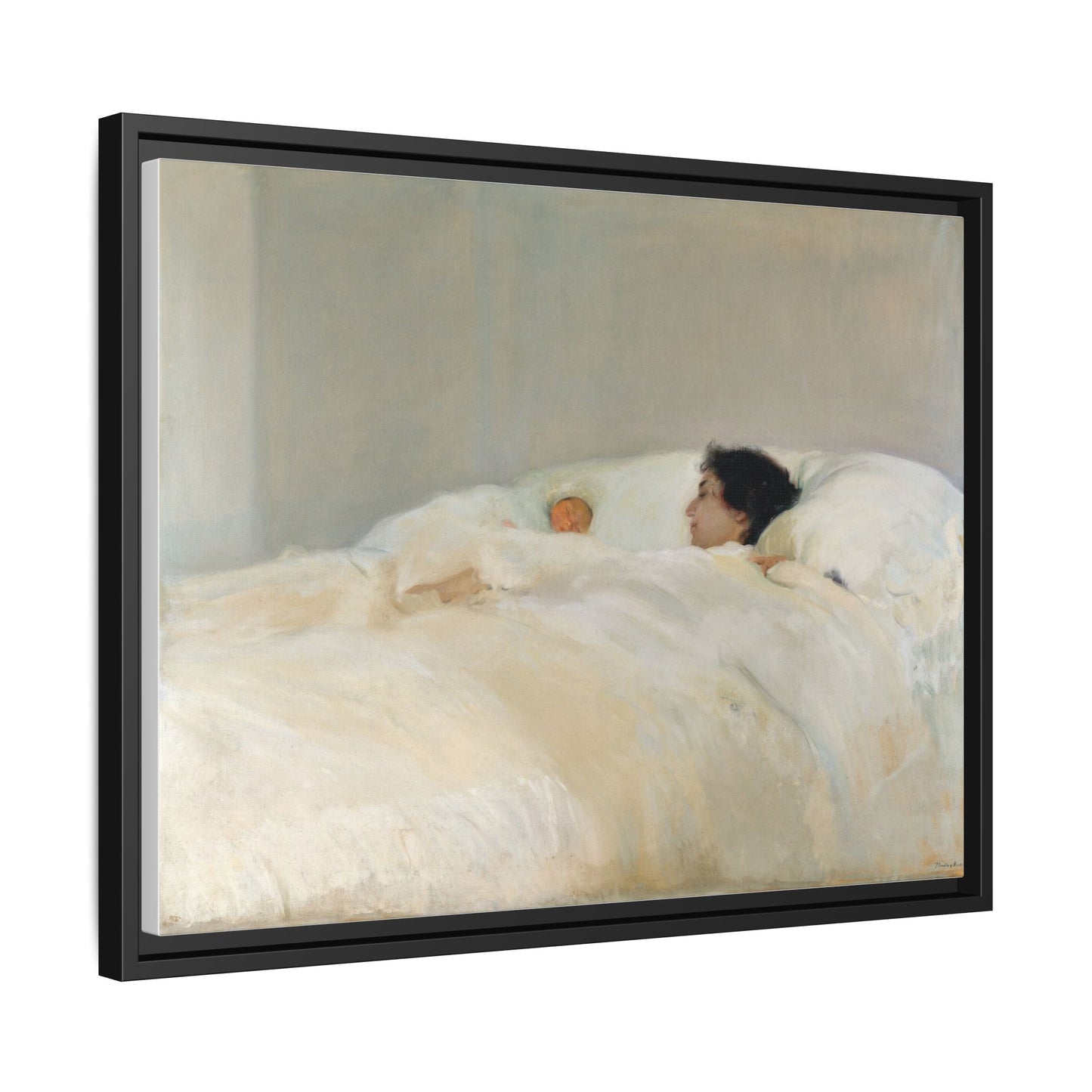 Mother by Joaquin Sorolla y Bastida Framed Matte Canvas Wall Art Print
