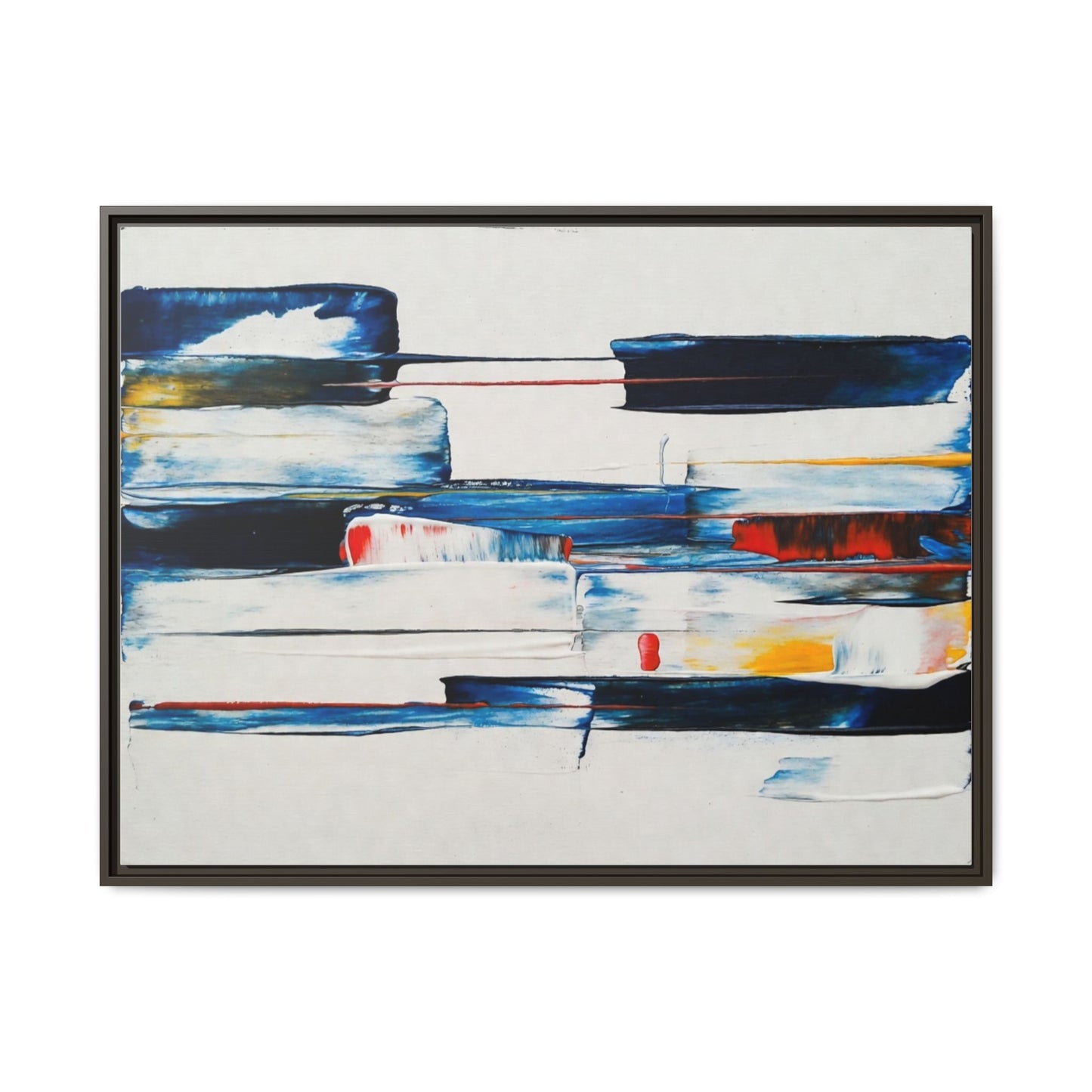 Abstract Coastal Brushstrokes Framed Canvas Print