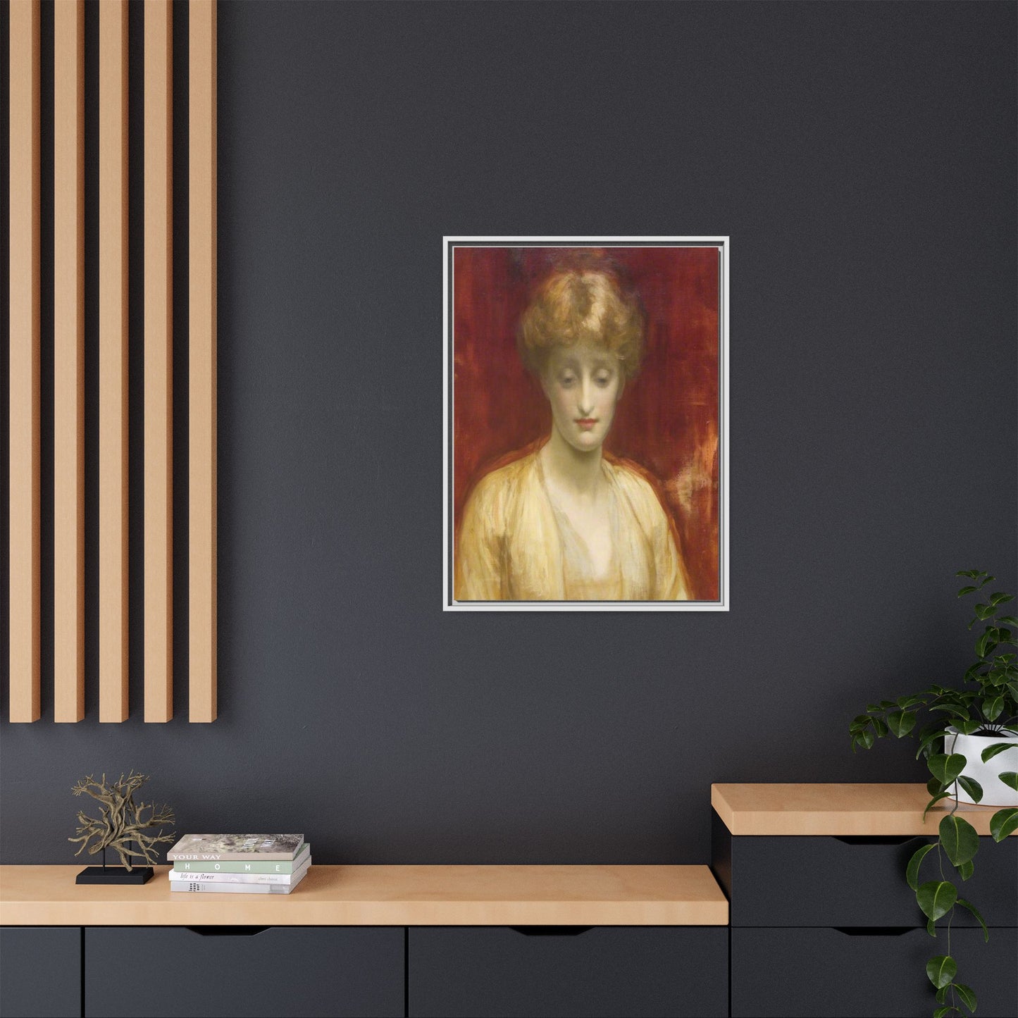 Mrs Williams by Lord Frederic Leighton Framed Matte Canvas Portrait Wall Art Print