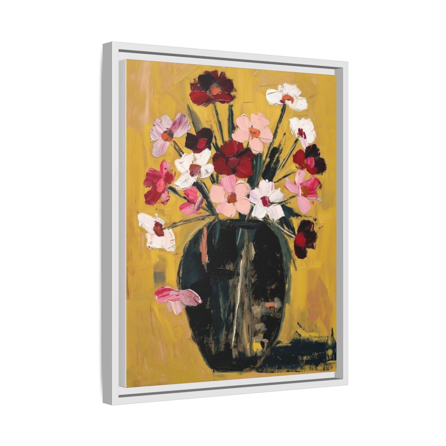 Framed Matte Canvas Floral Still Life Wall Art