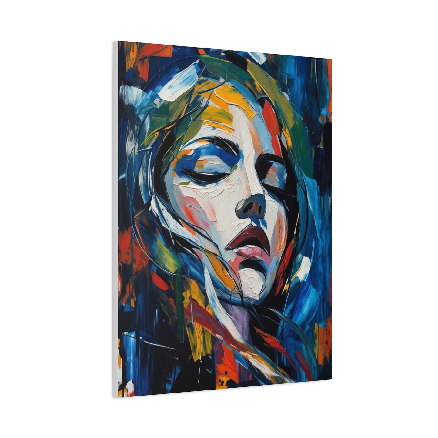 Abstract Colorful Woman Portrait Canvas