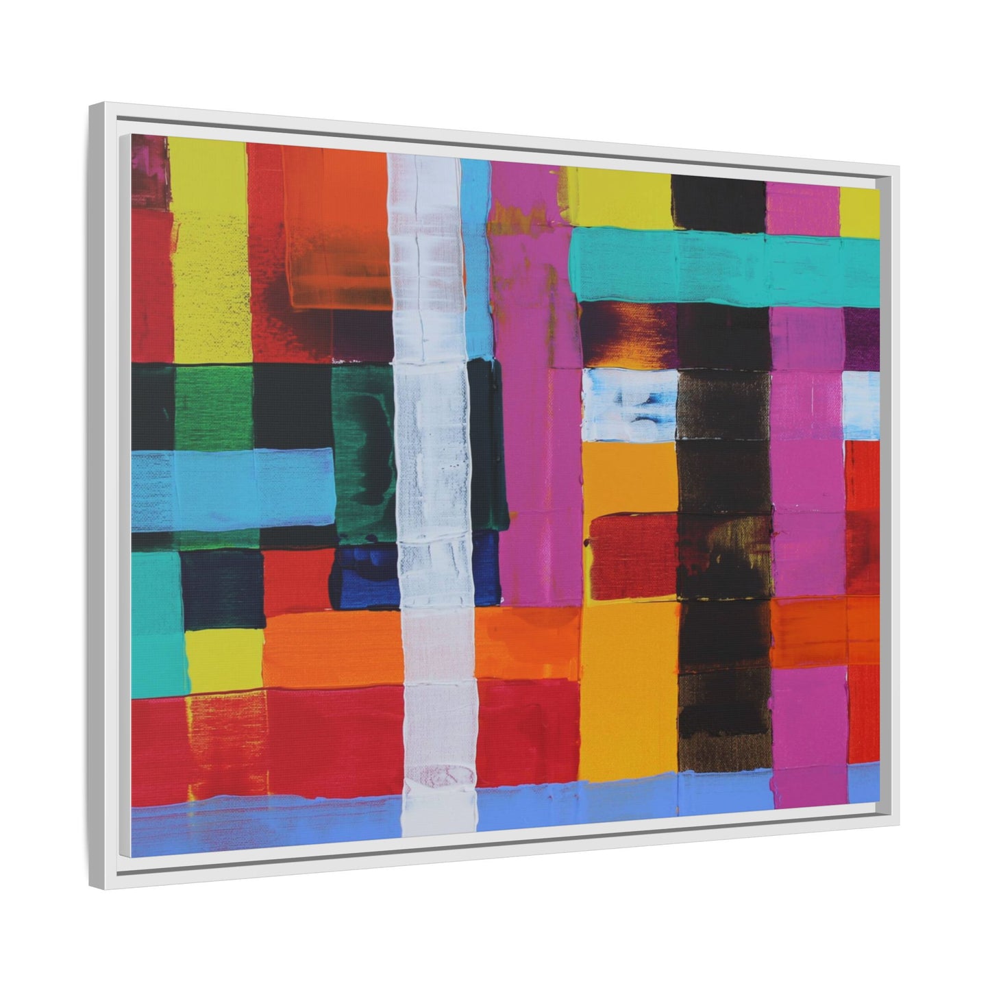 Farbfeld Malerei (Acryl) by Unknown Artist Matte Framed Canvas Wall Art Print