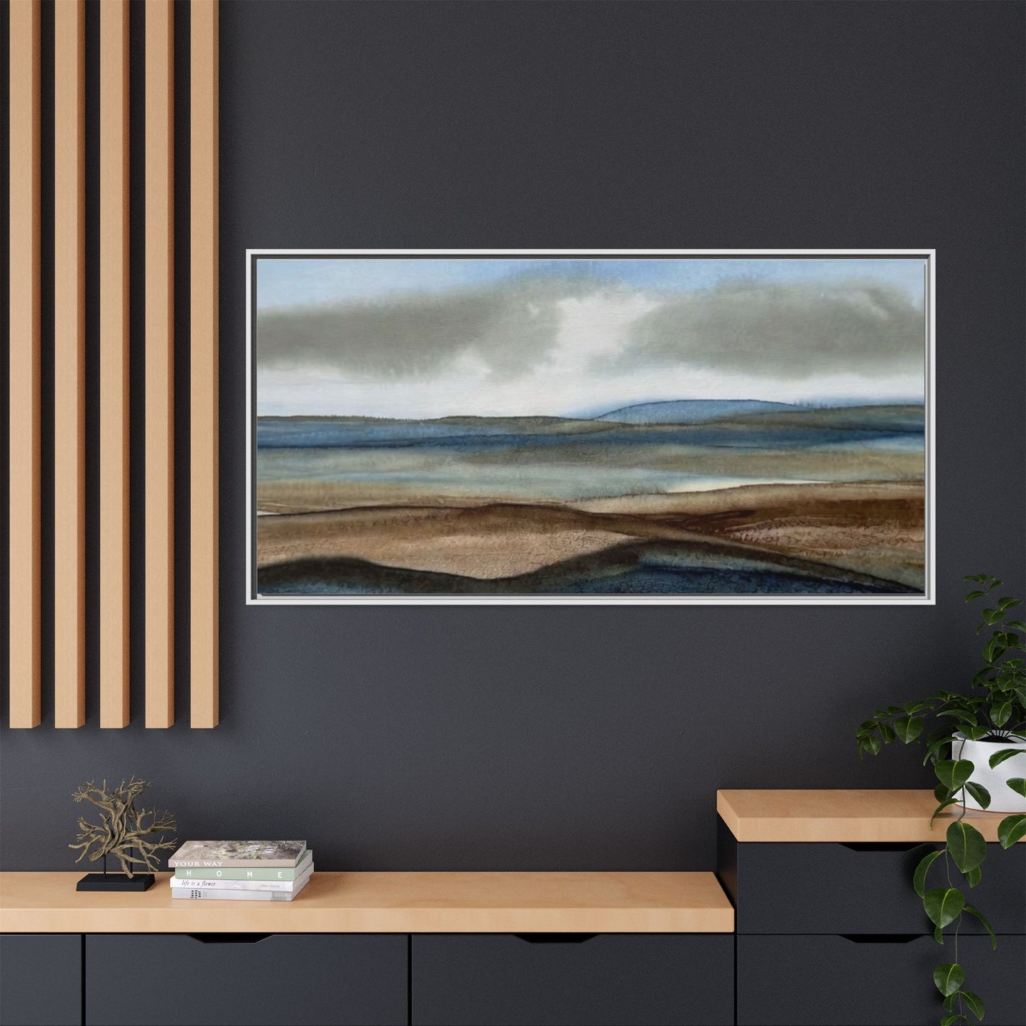 Matte Canvas Landscape, Framed (Multi-color)