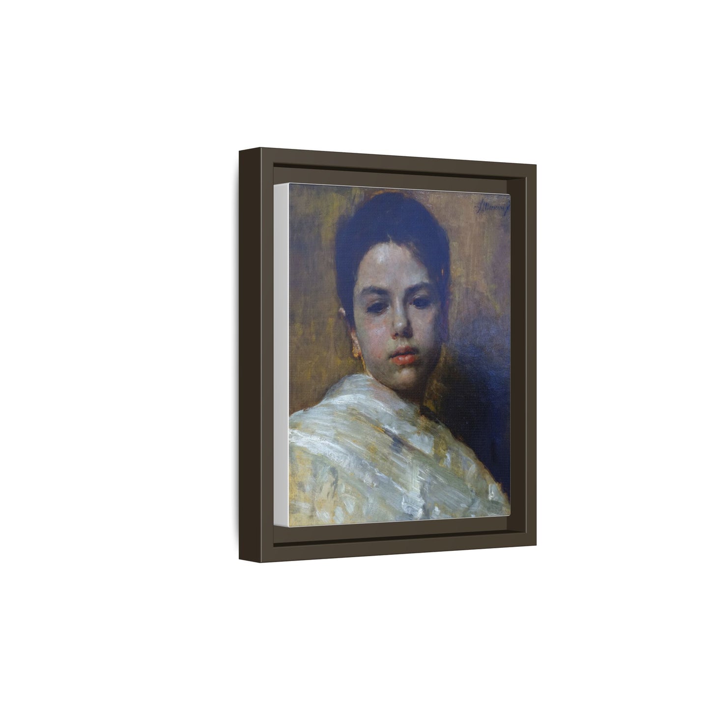 Carminella by Antonio Mancini Framed Matte Canvas Art Print