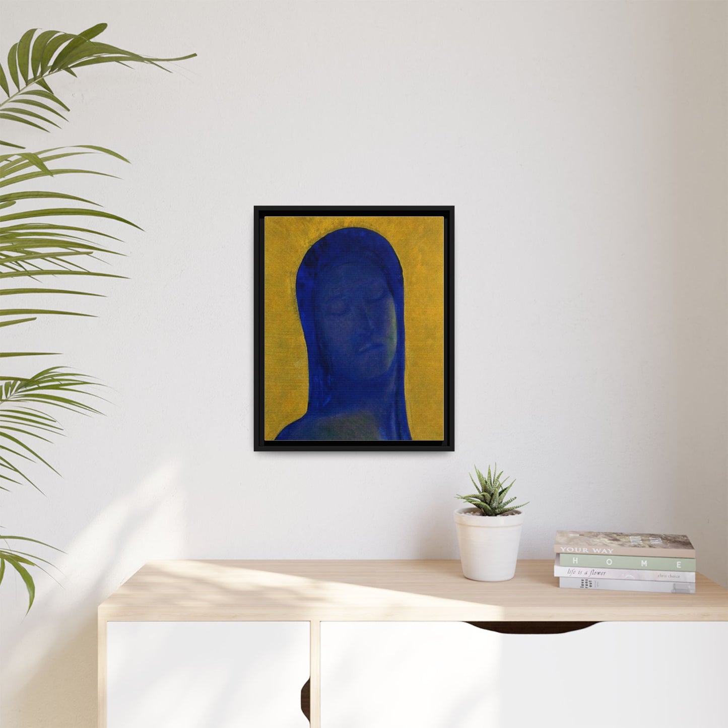 Closed Eyes by Odilon Redon Framed Matte Canvas Wall Art Print
