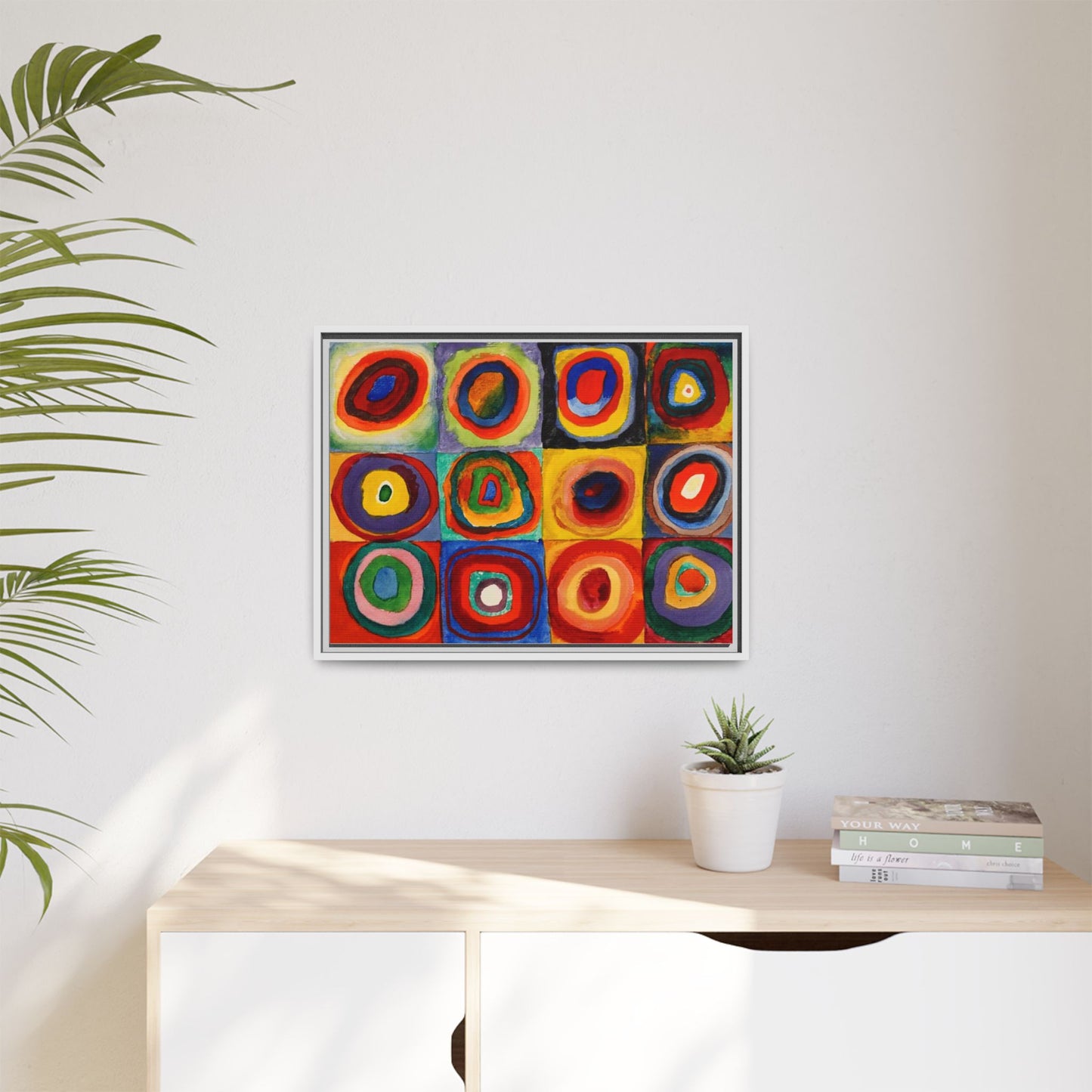 Colour Study, Squares with Concentric Circles by Vassily Kandinsky Framed Abstract Canvas Print