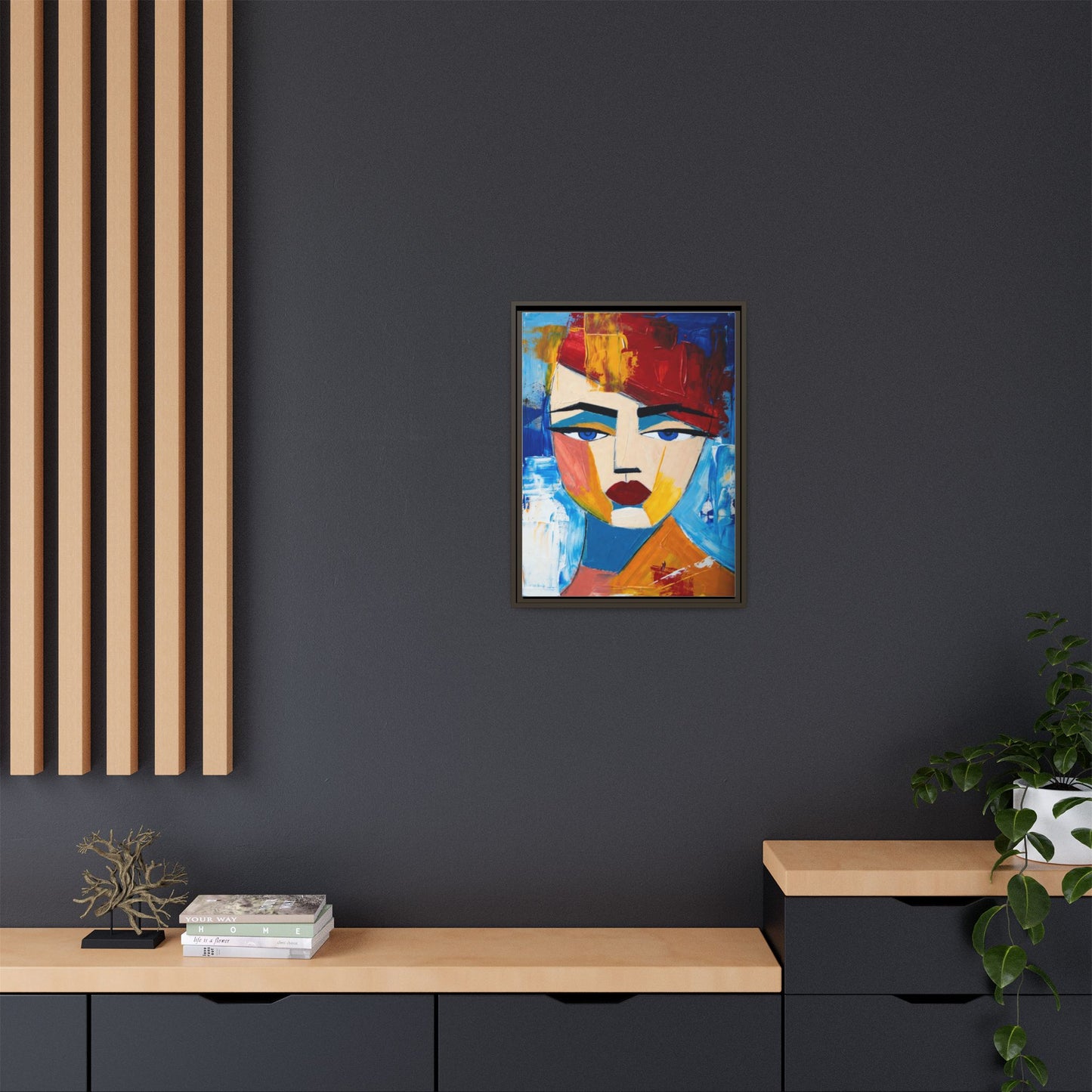 Abstract Colorful Portrait Framed Canvas Art