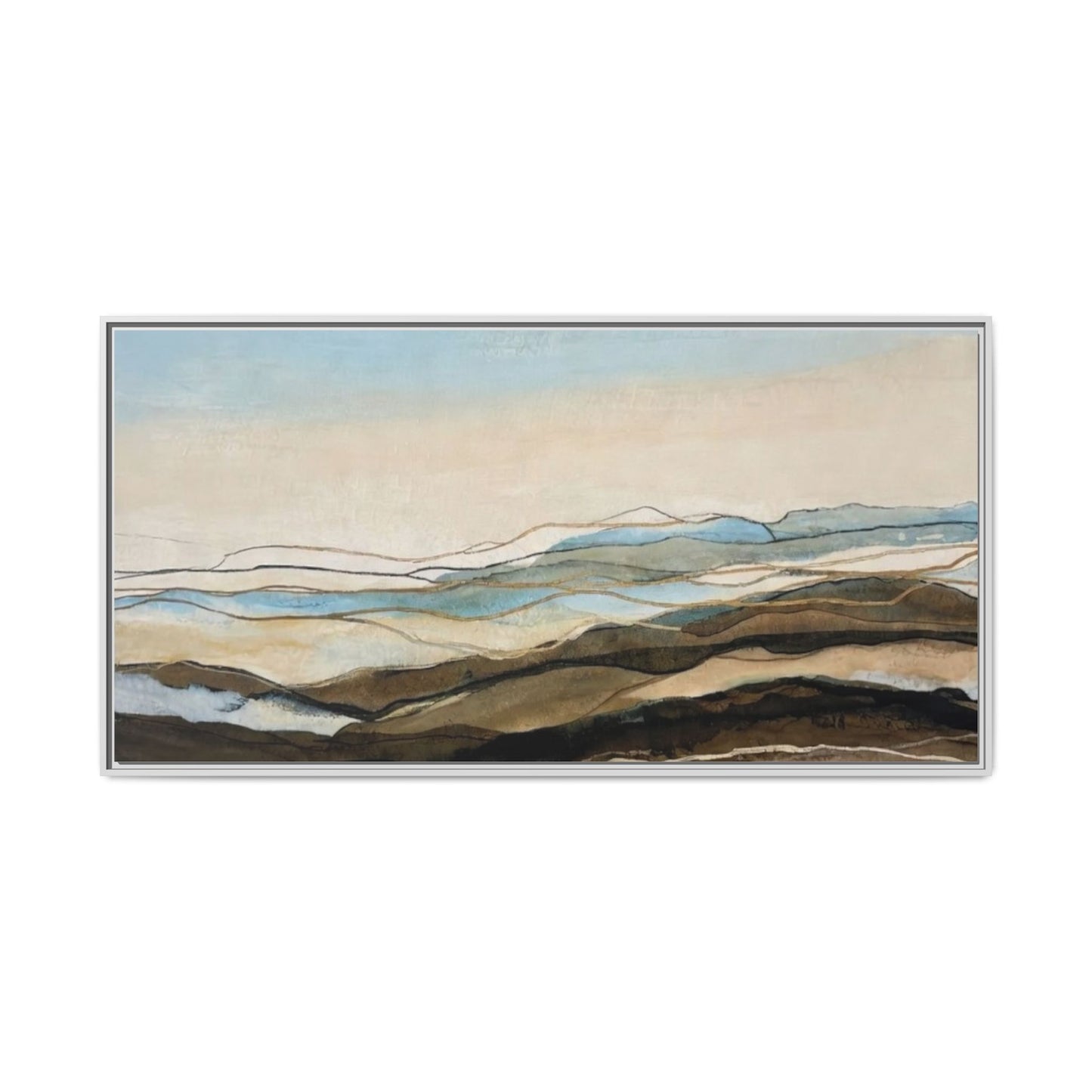 Framed Matte Canvas Print — Abstract Coastal Landscape Wall Art