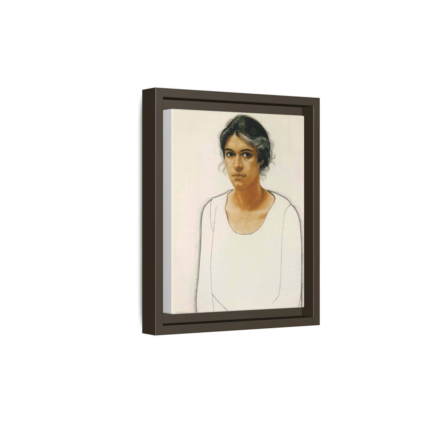 Portrait of a Woman by Winold Reiss Framed Matte Canvas Portrait Print
