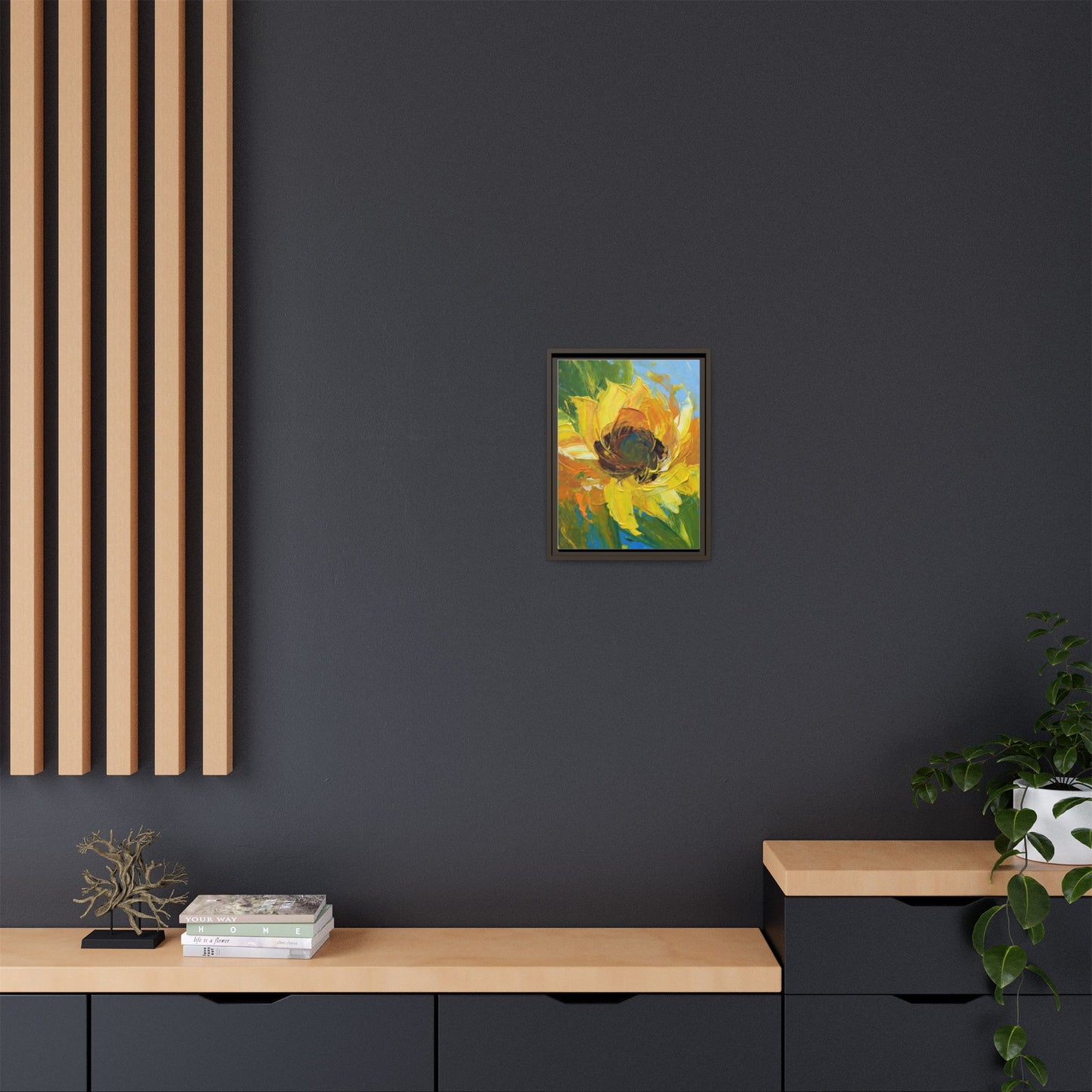 Framed Sunflower Abstract Matte Canvas Print