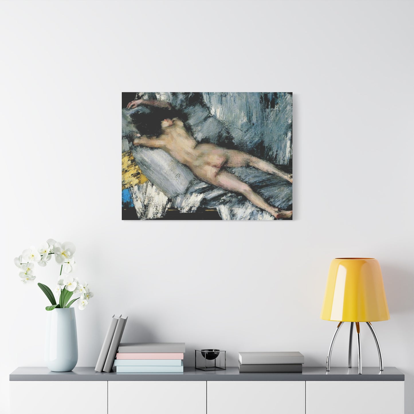 Nude in the Studio by János Vaszary Matte Stretched Canvas: Wall Art Poster