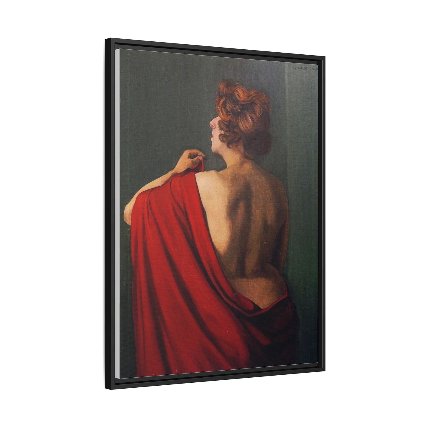 Femme au châle rouge by Félix Vallotton Framed Matte Canvas Wall Art Print